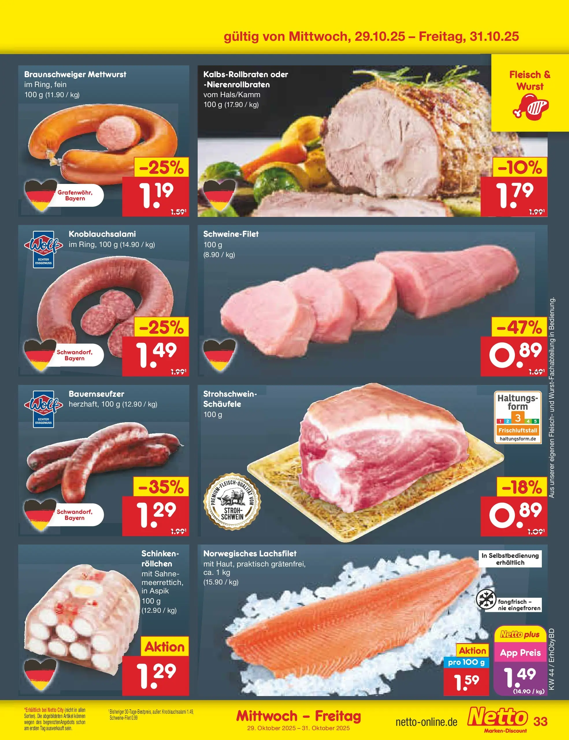 Netto Marken-Discount prospekt Velden	 (ab 27.10.2025) » Angebote | Seite: 37 | Produkte: Schweinefilet, Schinken, Sahne, Fleisch Netto Marken-Discount prospekt Velden	 (ab 27.10.2025) » Angebote | Seite: 37 | Produkte: Schweinefilet, Schinken, Sahne, Fleisch