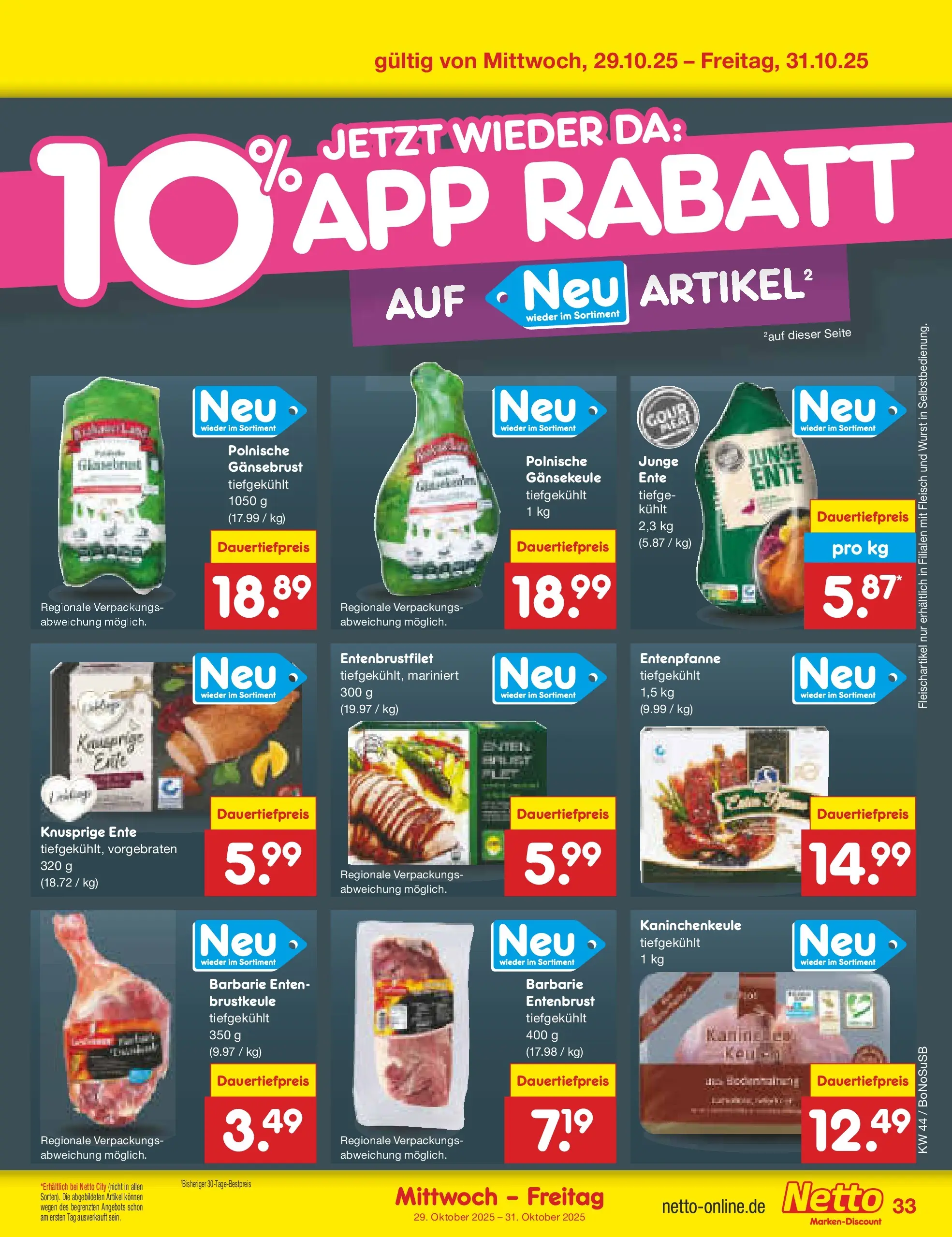 Netto Marken-Discount prospekt Stadtlohn	 (ab 27.10.2025) » Angebote | Seite: 37 | Produkte: Wurst, Fleisch, Ente