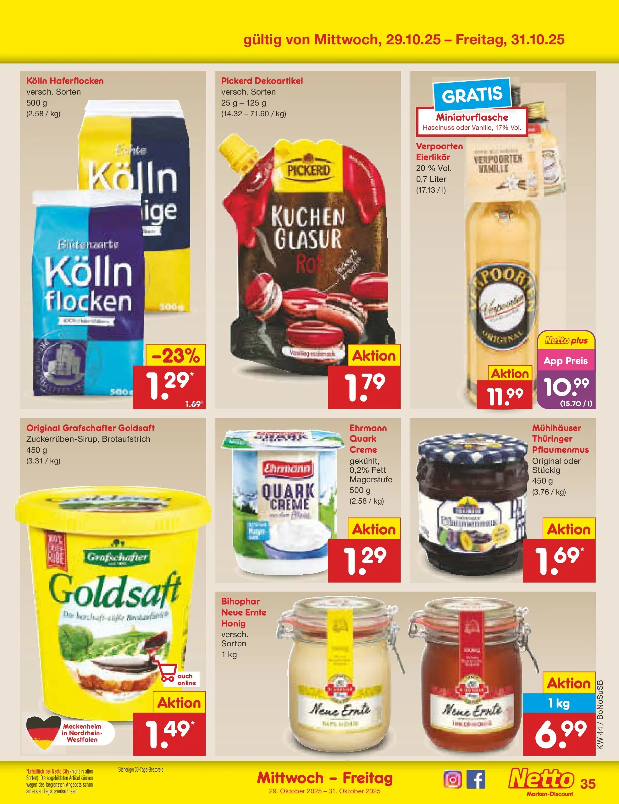 Netto Marken-Discount prospekt Stadtlohn	 (ab 27.10.2025) » Angebote | Seite: 39 | Produkte: Kolln haferflocken, Kolln, Quark, Creme