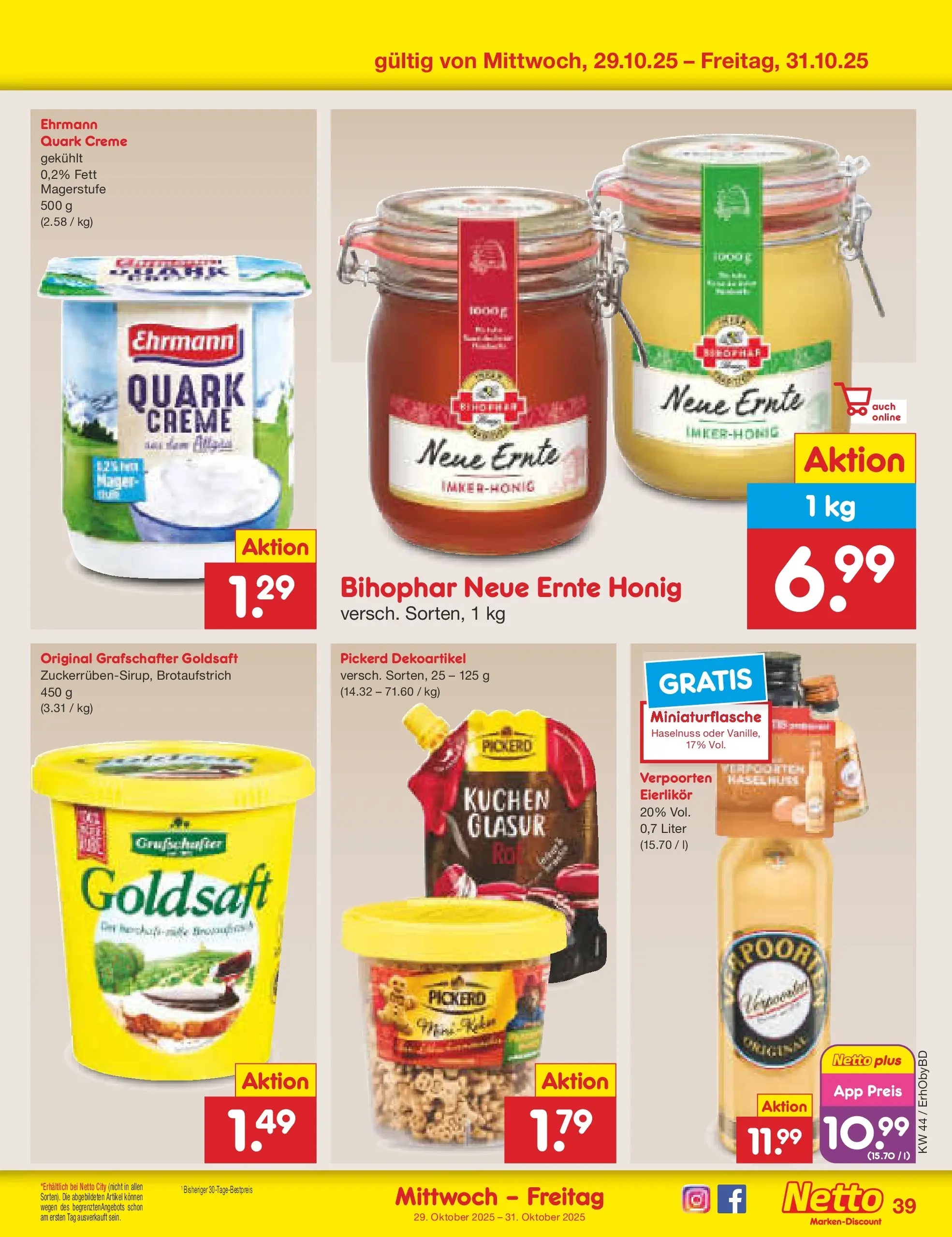 Netto Marken-Discount prospekt Velden	 (ab 27.10.2025) » Angebote | Seite: 43 | Produkte: Quark, Creme, Kuchen Netto Marken-Discount prospekt Velden	 (ab 27.10.2025) » Angebote | Seite: 43 | Produkte: Quark, Creme, Kuchen