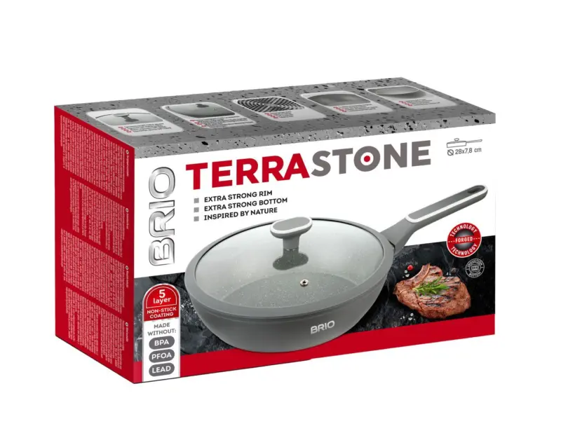 BRIO Дълбок тиган Terra Stone Ø28 x 7,8 см