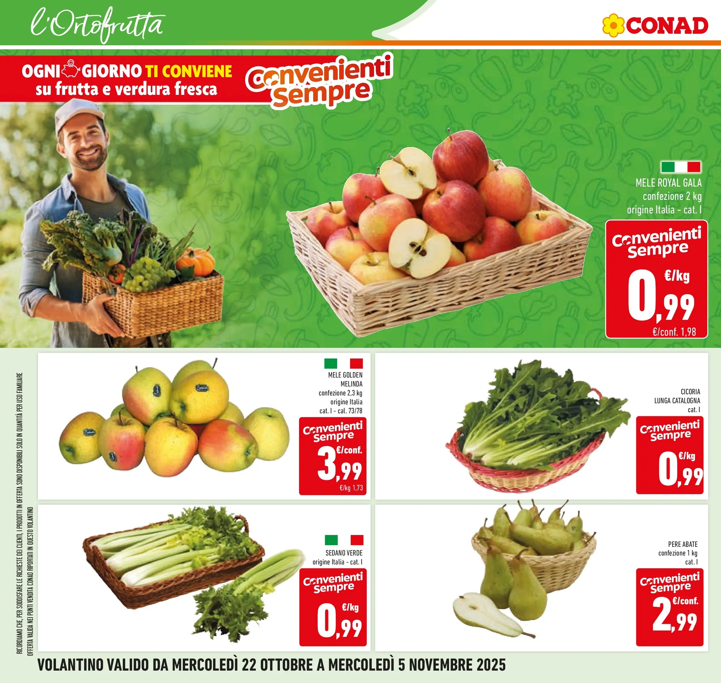 Volantino Conad dal 21/10/2025 > Anteprima | Pagina: 22 | Prodotti: Mele, Frutta, Sedano