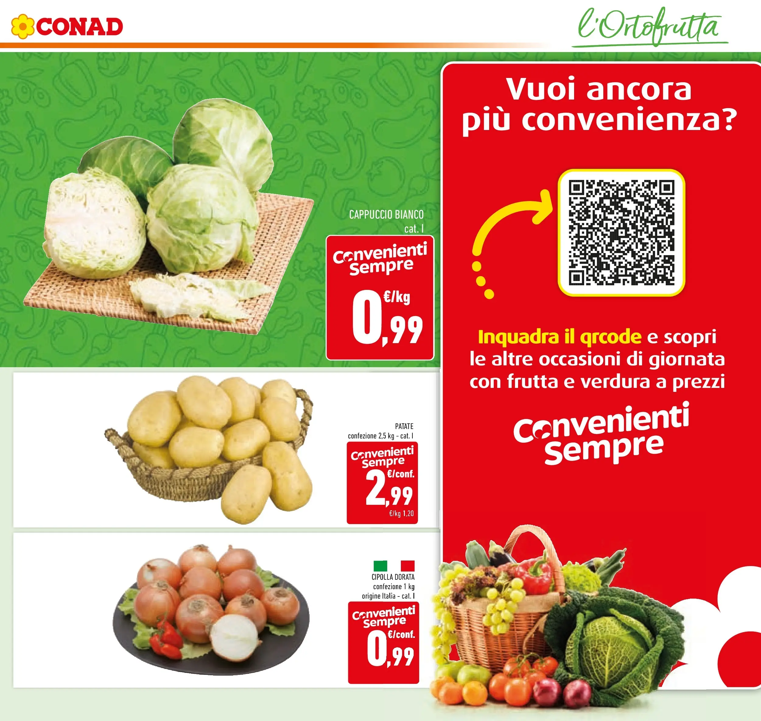 Volantino Conad dal 21/10/2025 > Anteprima | Pagina: 23 | Prodotti: Patate, Frutta, Cappuccio