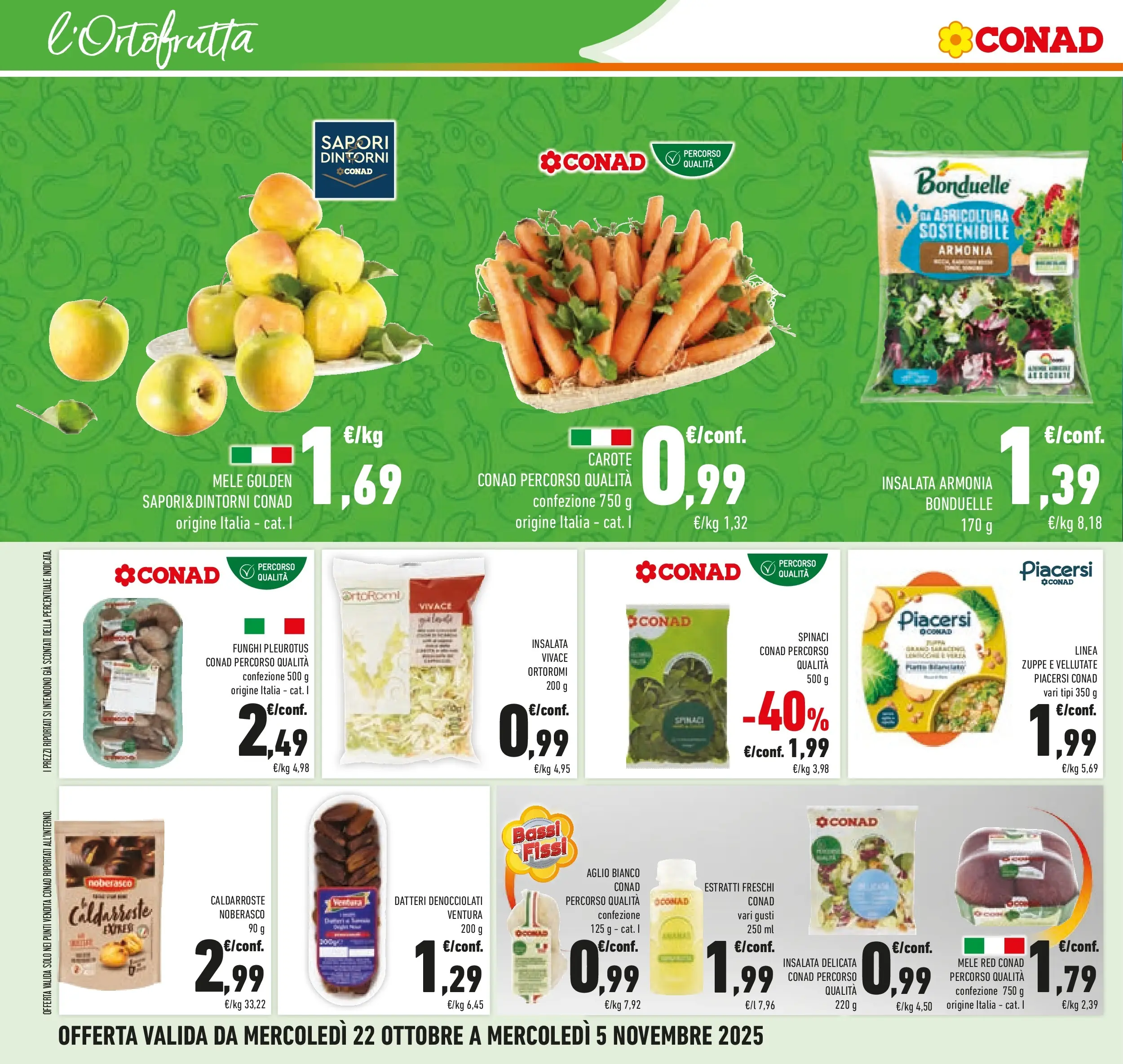 Volantino Conad dal 21/10/2025 > Anteprima | Pagina: 24 | Prodotti: Insalata, Carote, Aglio, Spinaci