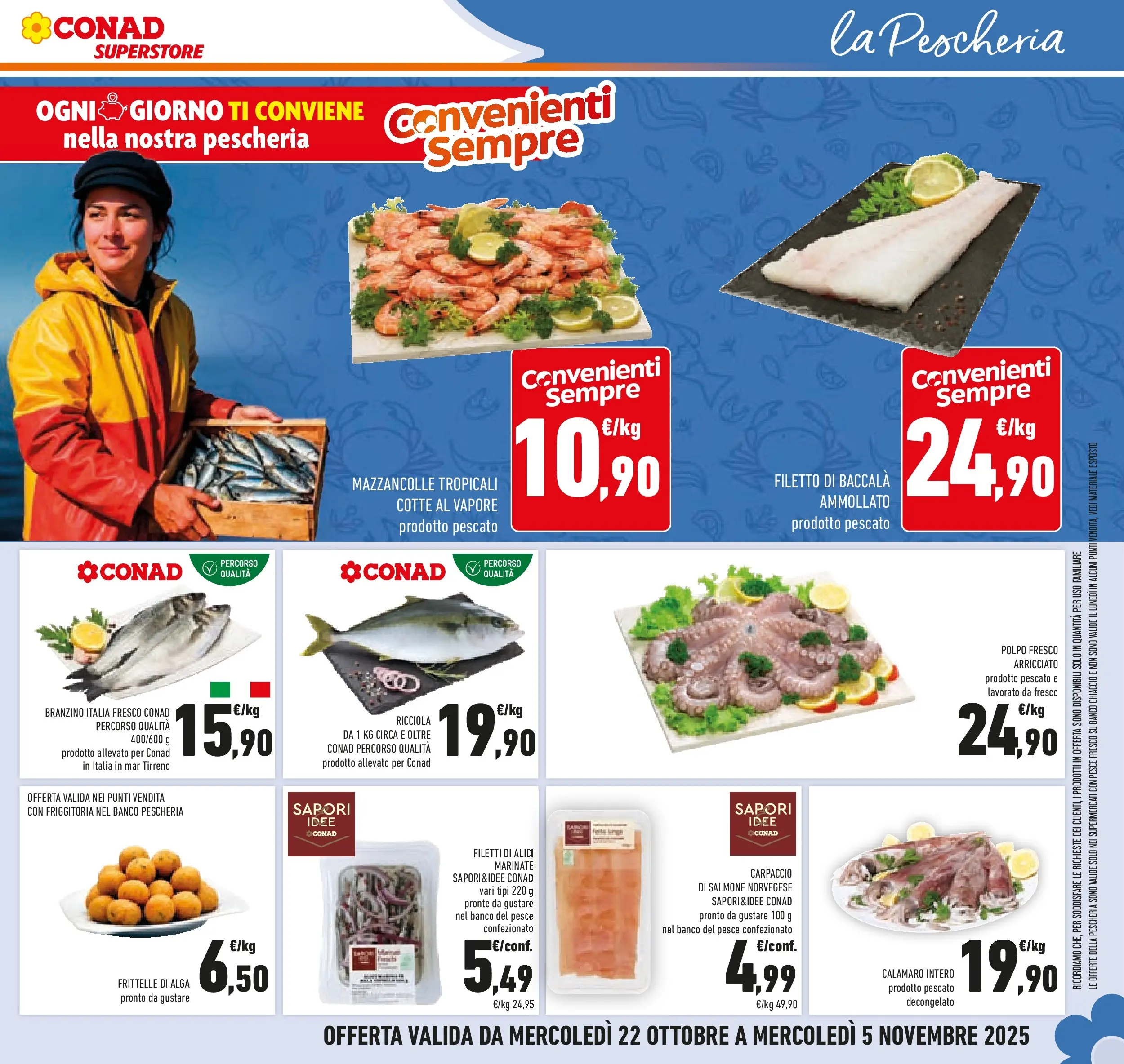 Volantino Conad dal 21/10/2025 > Anteprima | Pagina: 25 | Prodotti: Salmone, Pesce, Branzino, Alici