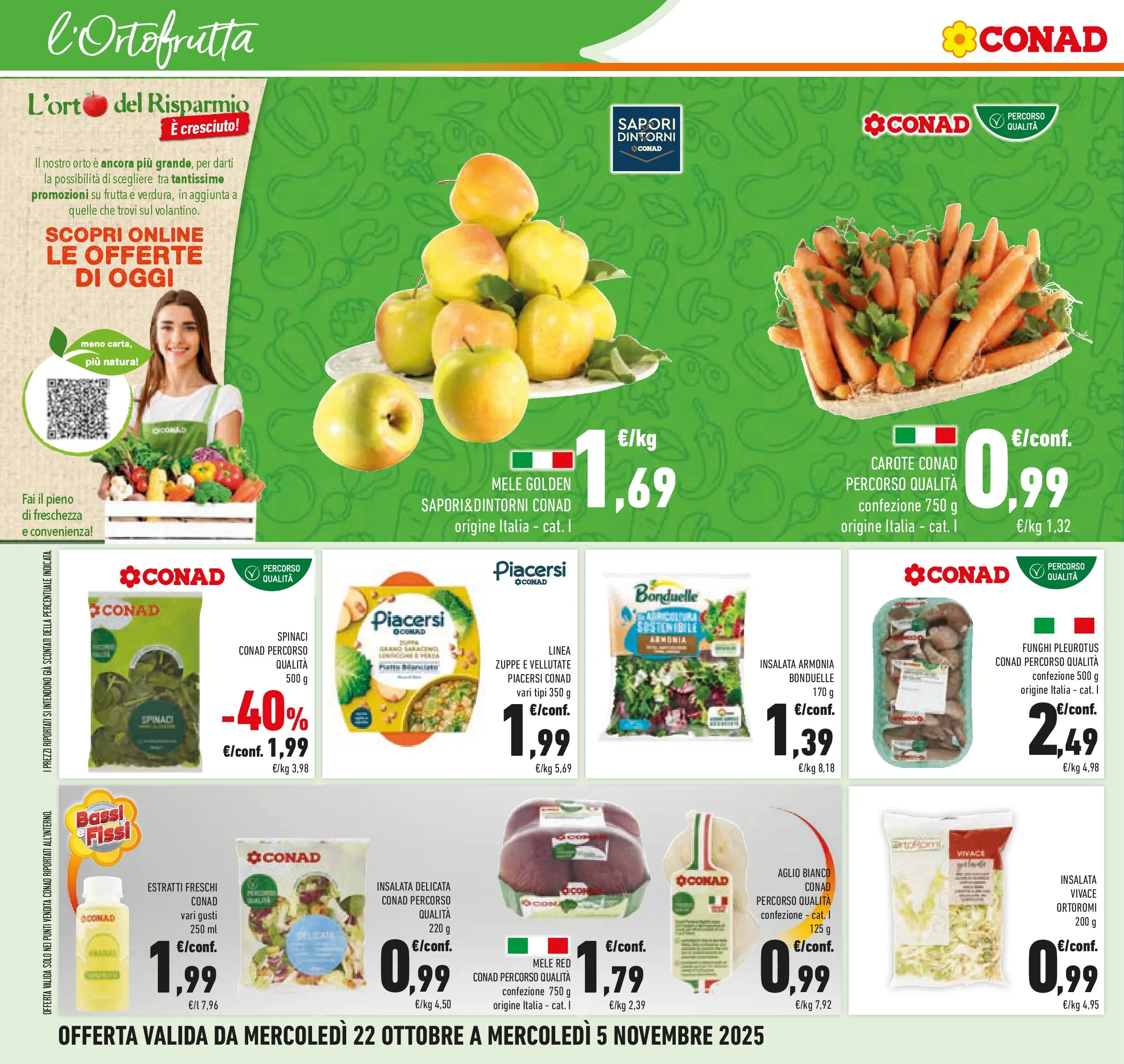 Volantino Conad dal 21/10/2025 > Anteprima | Pagina: 28 | Prodotti: Insalata, Frutta, Aglio, Funghi