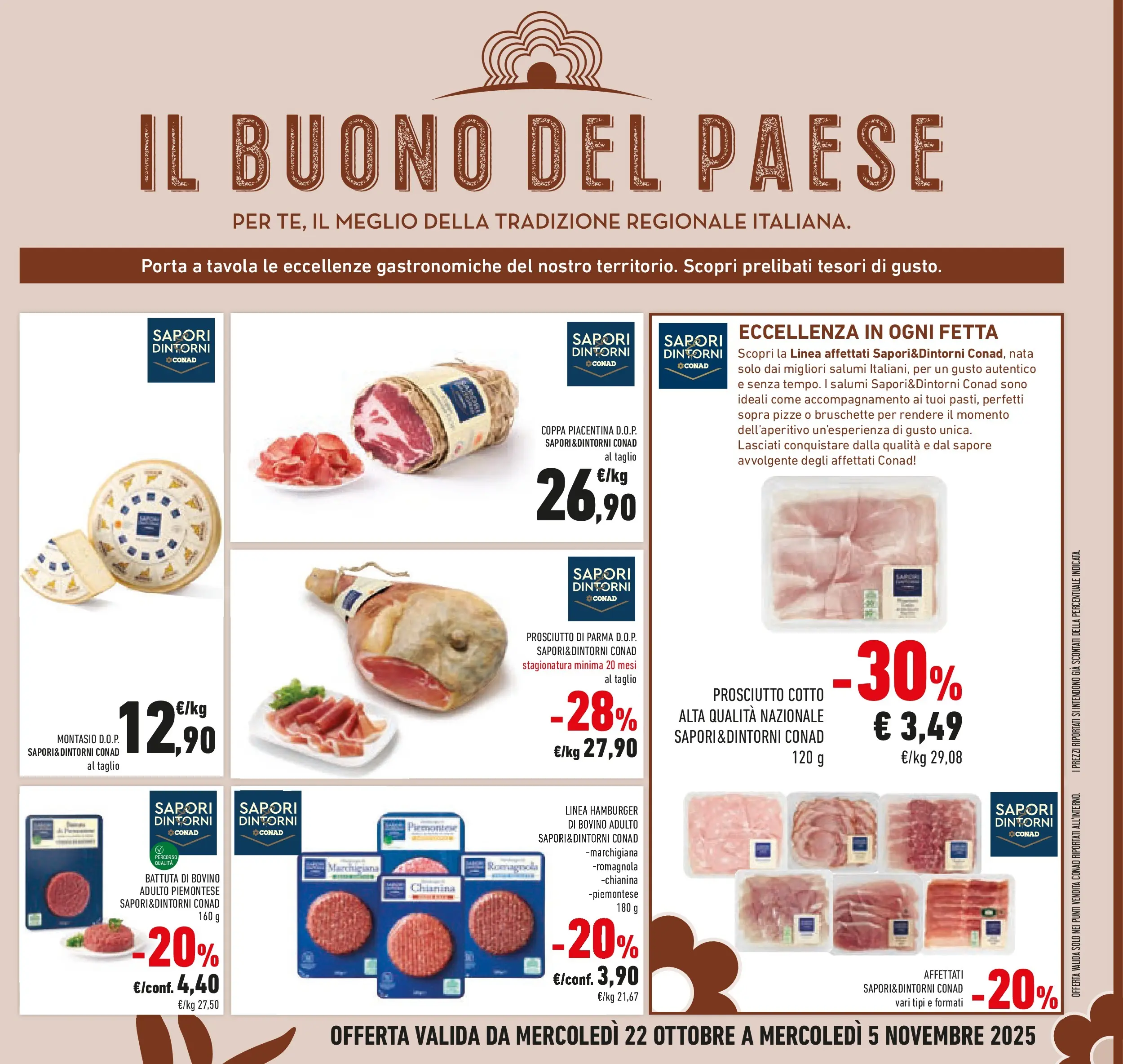 Volantino Conad dal 21/10/2025 > Anteprima | Pagina: 33 | Prodotti: Bovino, Prosciutto di Parma, Prosciutto Cotto, Hamburger