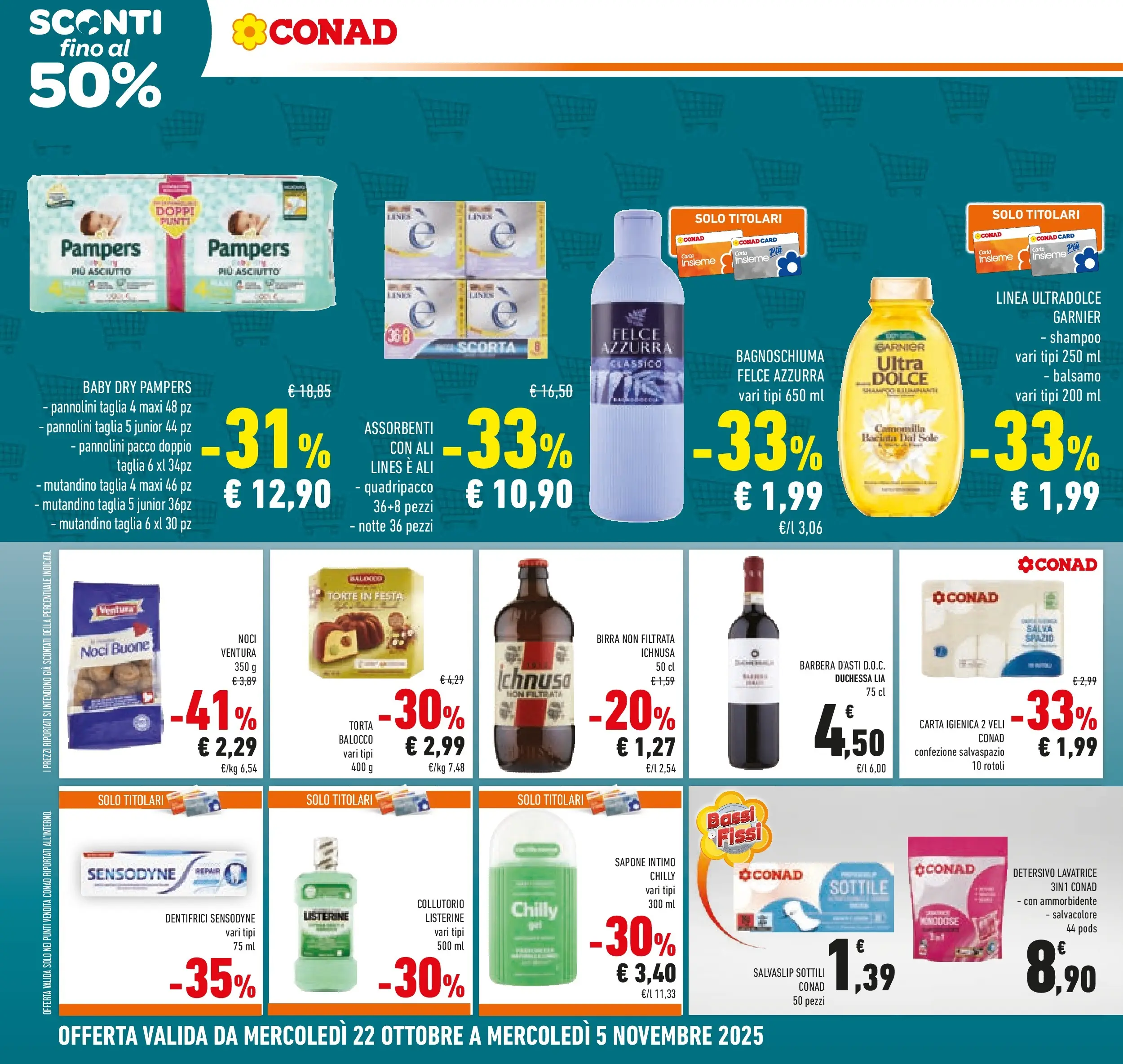 Volantino Conad dal 21/10/2025 > Anteprima | Pagina: 20 | Prodotti: Shampoo, Balsamo, Intimo, Lavatrice