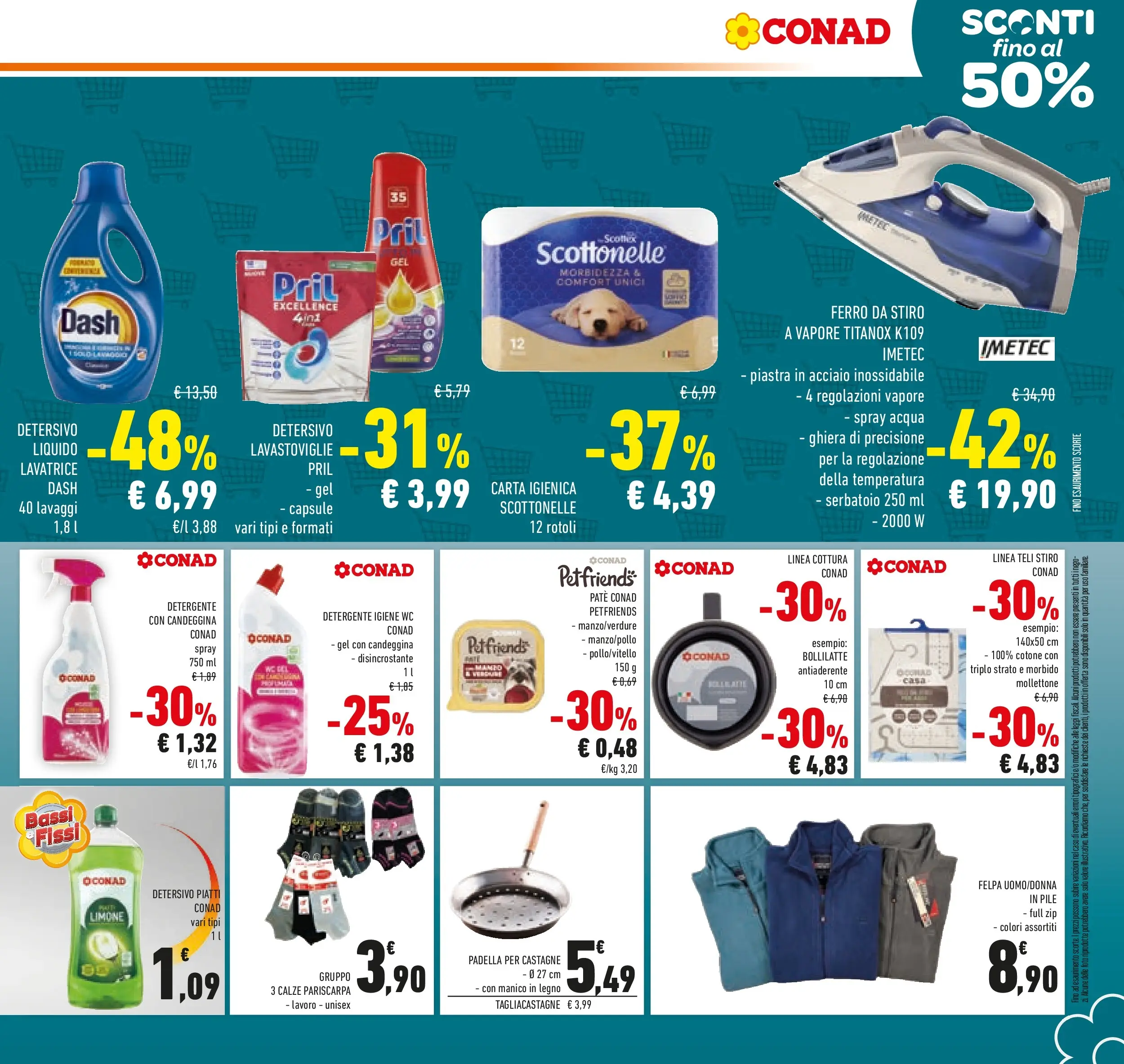 Volantino Conad dal 21/10/2025 > Anteprima | Pagina: 21 | Prodotti: Felpa, Acqua, Limone, Ferro da stiro