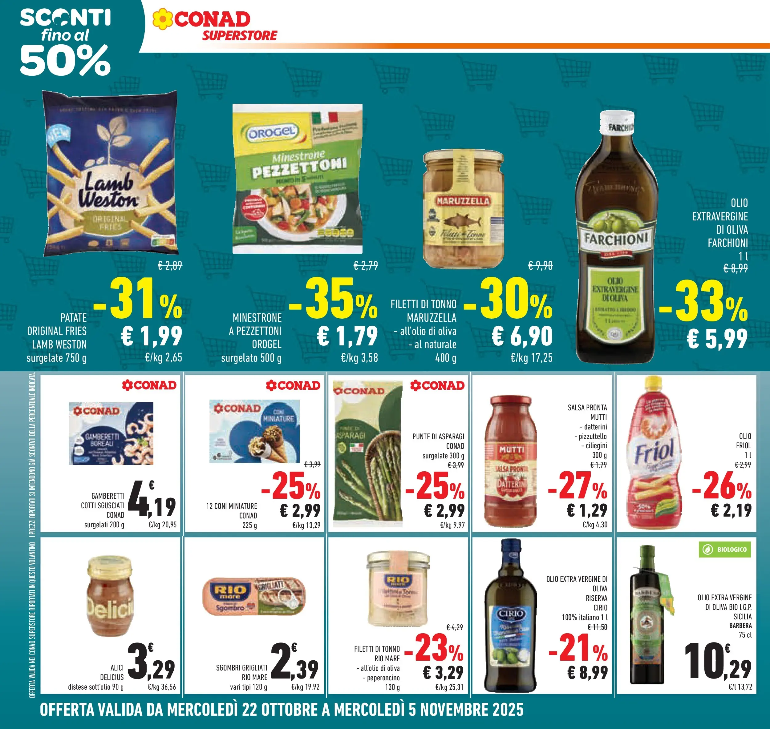 Volantino Conad dal 21/10/2025 > Anteprima | Pagina: 18 | Prodotti: Salsa, Olio, Tonno, Alici