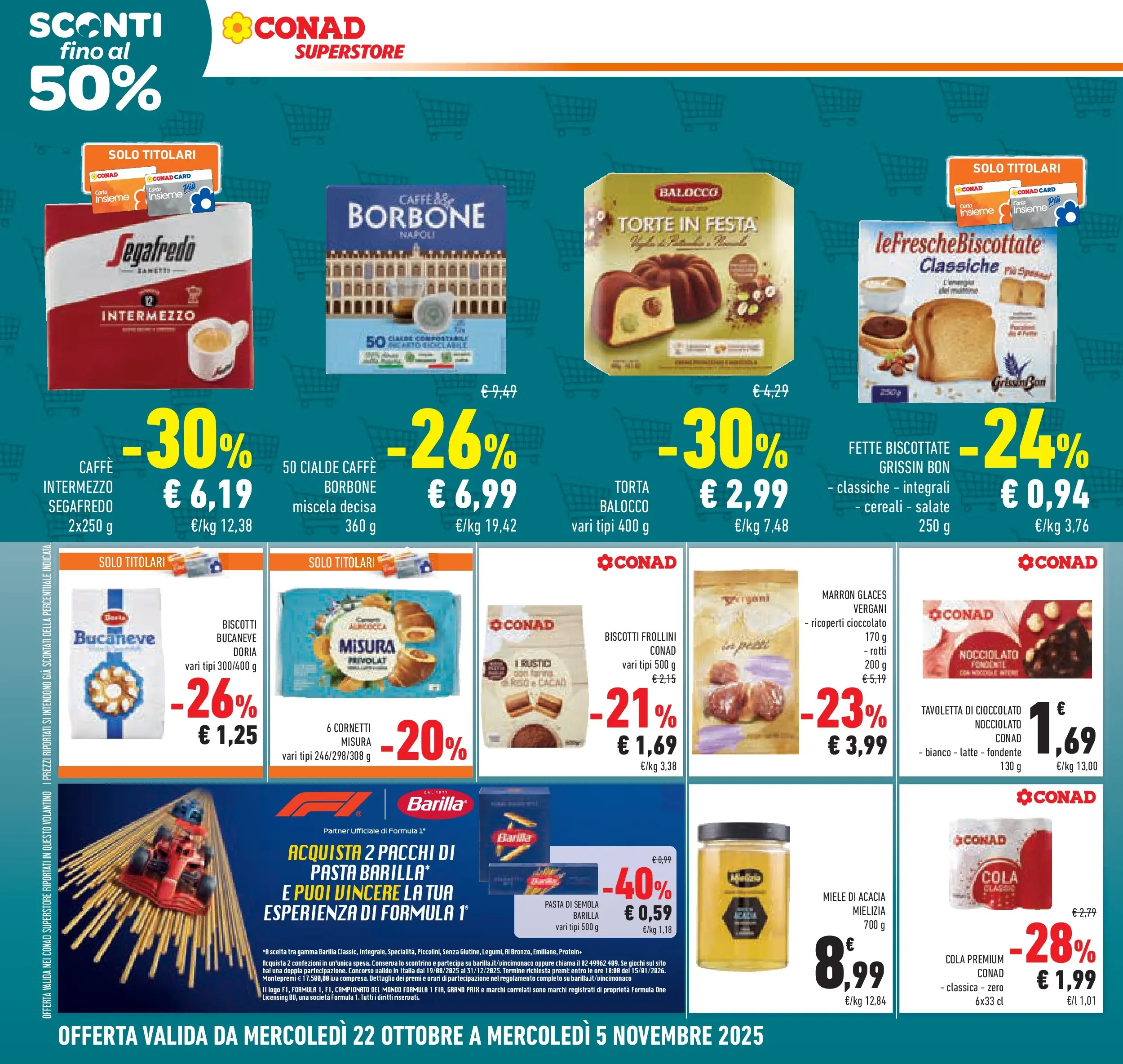 Volantino Conad dal 21/10/2025 > Anteprima | Pagina: 20 | Prodotti: Cereali, Biscotti, Miele, Frollini