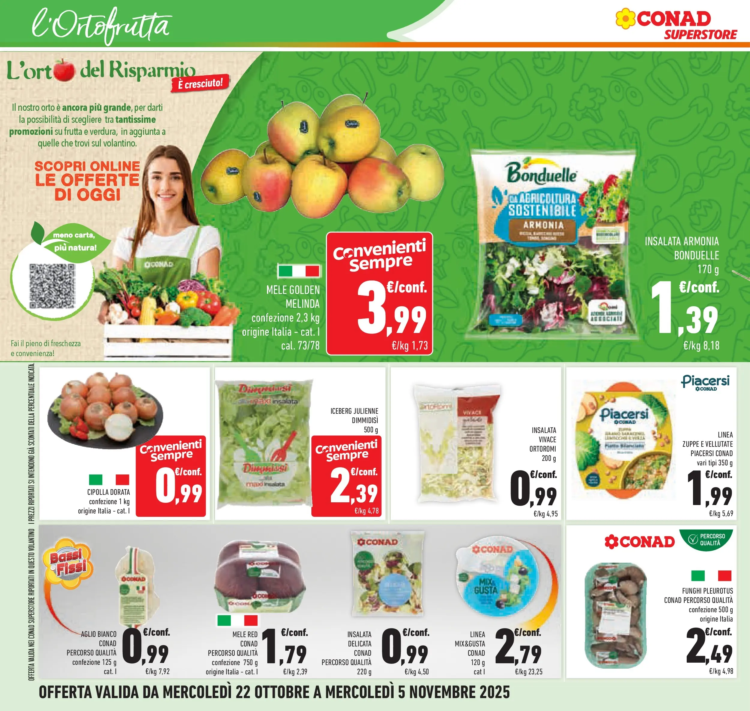 Volantino Conad dal 21/10/2025 > Anteprima | Pagina: 34 | Prodotti: Mele, Insalata, Frutta, Funghi