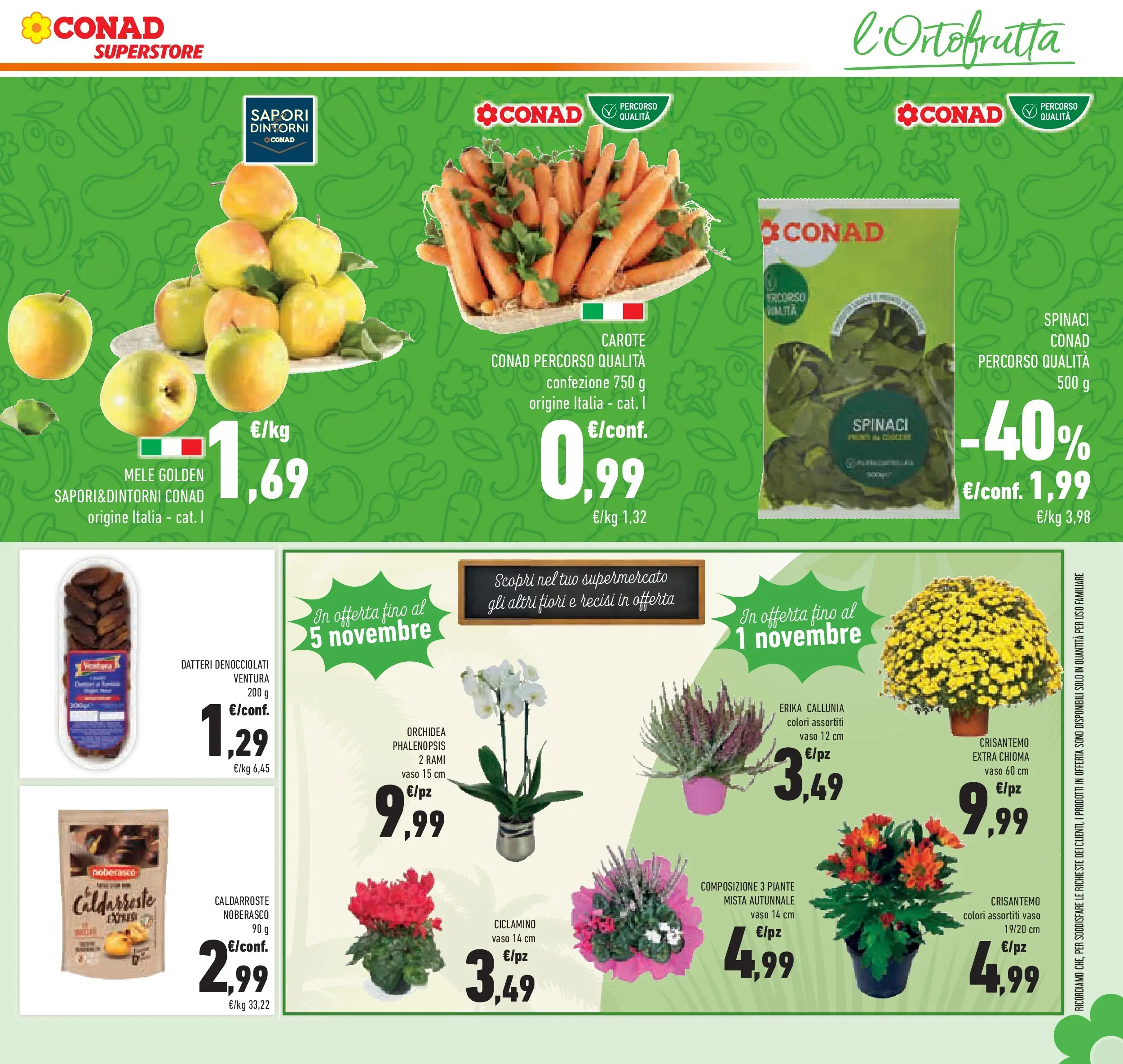 Volantino Conad dal 21/10/2025 > Anteprima | Pagina: 35 | Prodotti: Mele, Carote, Spinaci, Vaso