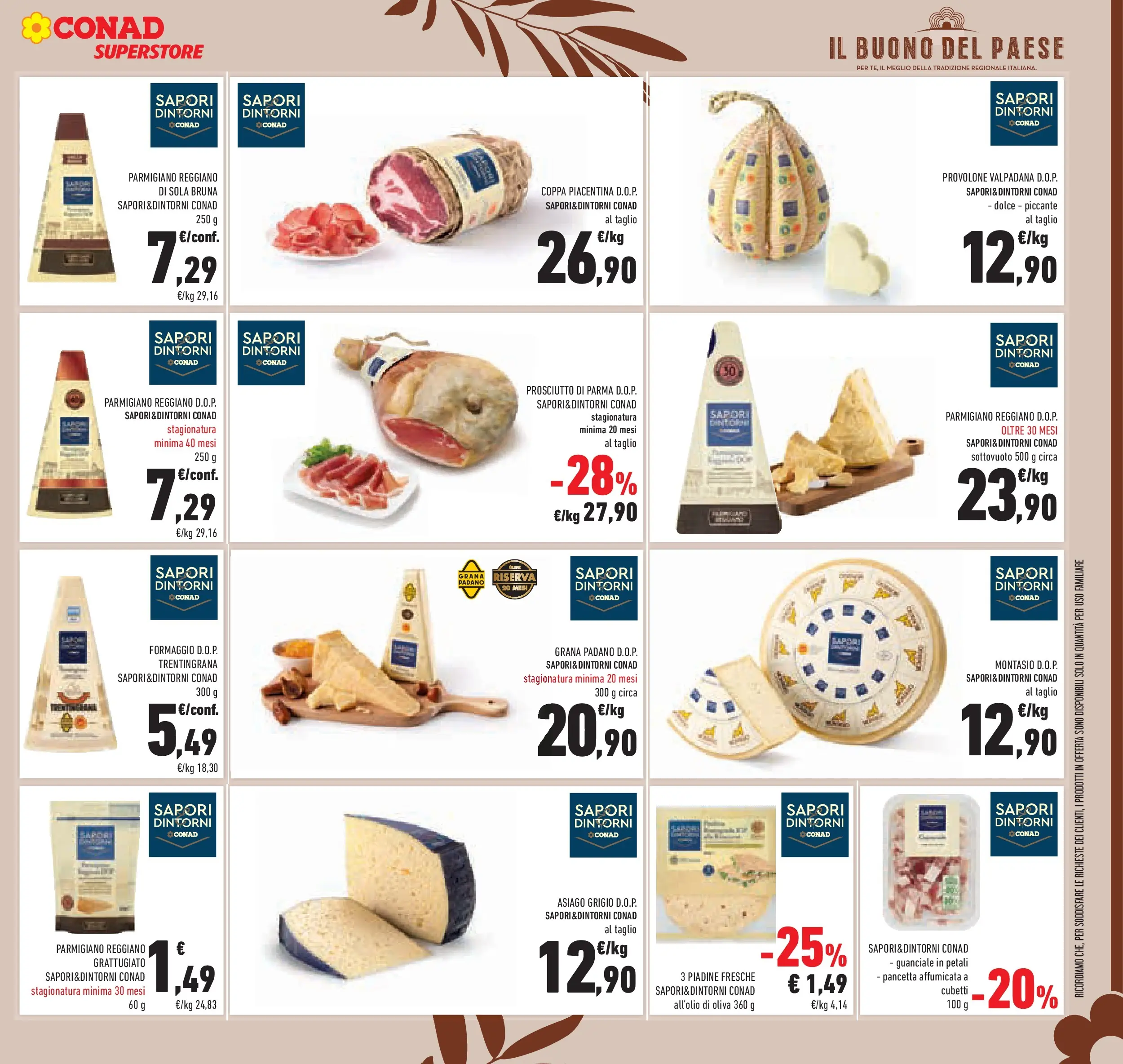 Volantino Conad dal 21/10/2025 > Anteprima | Pagina: 41 | Prodotti: Provolone, Prosciutto, Grana Padano, Guanciale