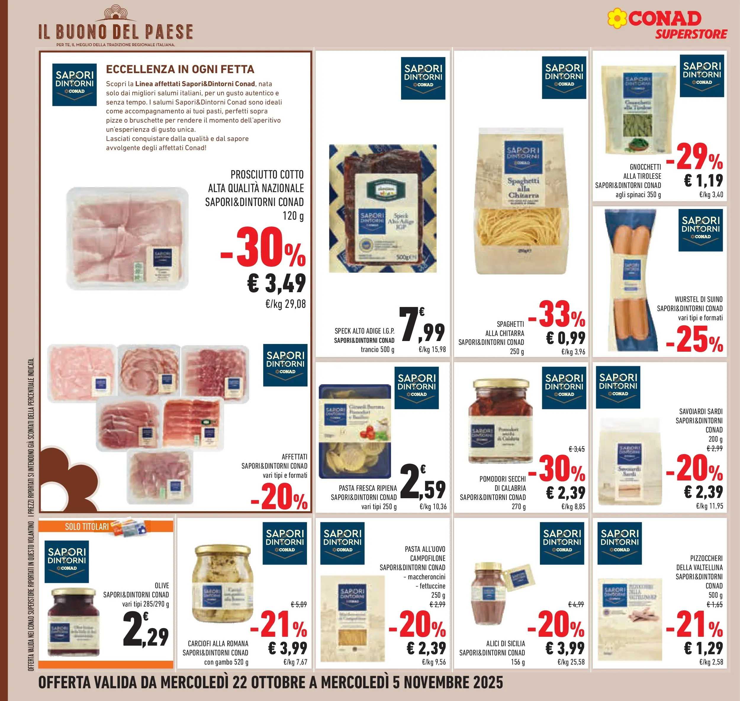 Volantino Conad dal 21/10/2025 > Anteprima | Pagina: 42 | Prodotti: Suino, Pomodori, Wurstel, Savoiardi
