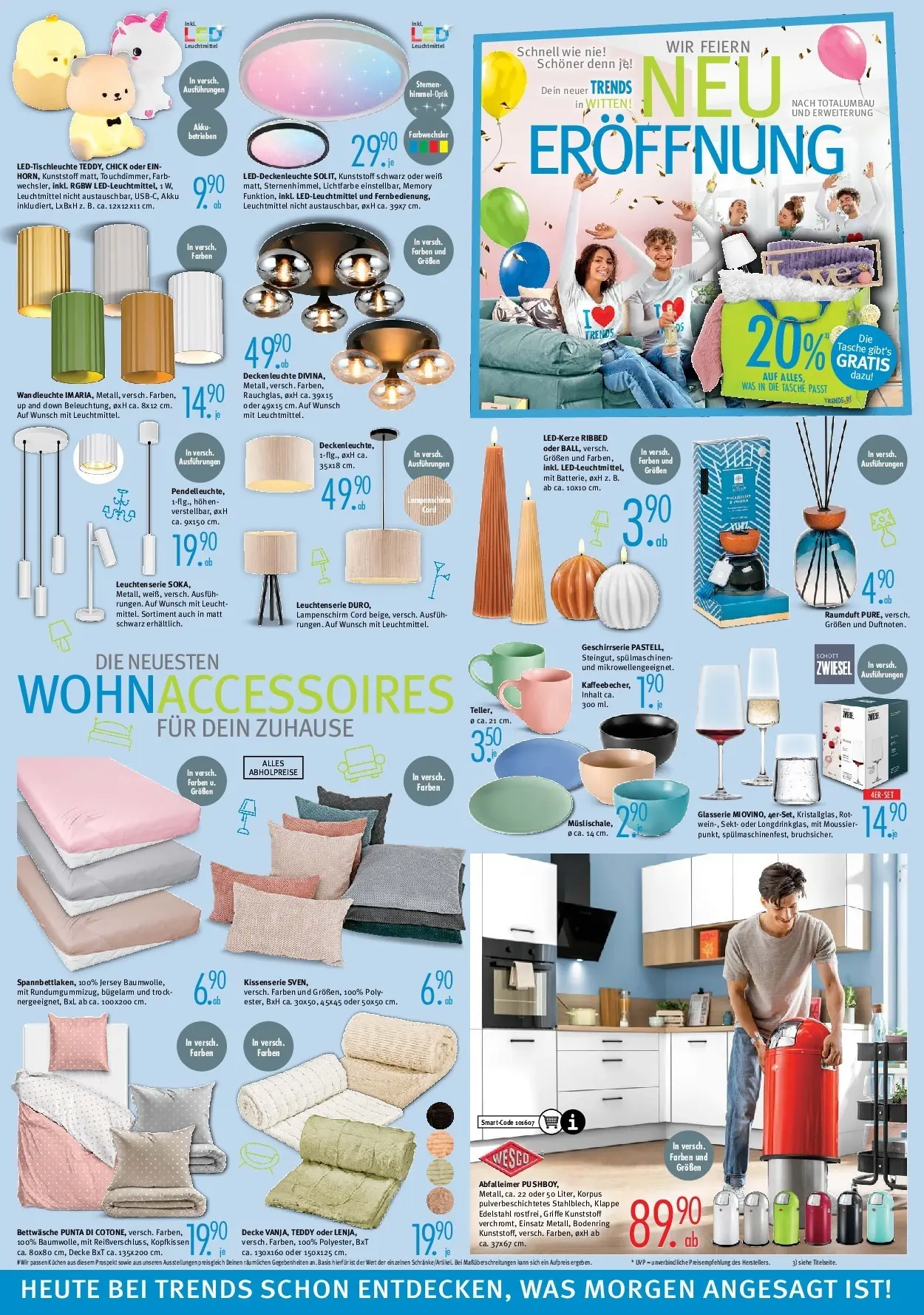 Trends Prospekt  Witten (ab 08.11.2025) zum Blättern | Seite: 6 | Produkte: Tasche, Sekt, Lampenschirm, Wandleuchte