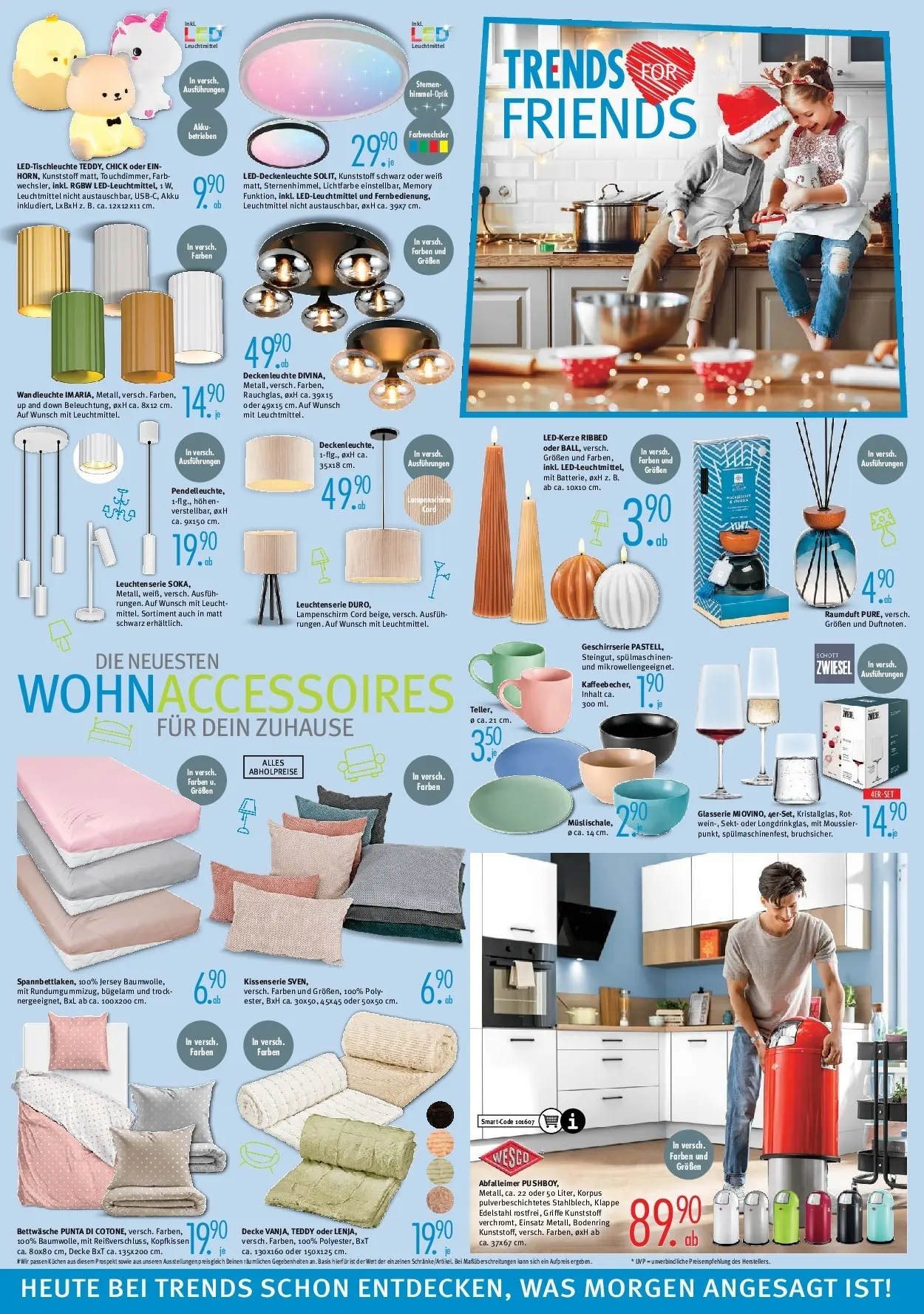 Trends - Ostermann Trends: Neue Möbel wirken Wunder. (ab 15.11.2025) zum Blättern | Seite: 6 | Produkte: Kopfkissen, Abfalleimer, Wandleuchte, Kuchen