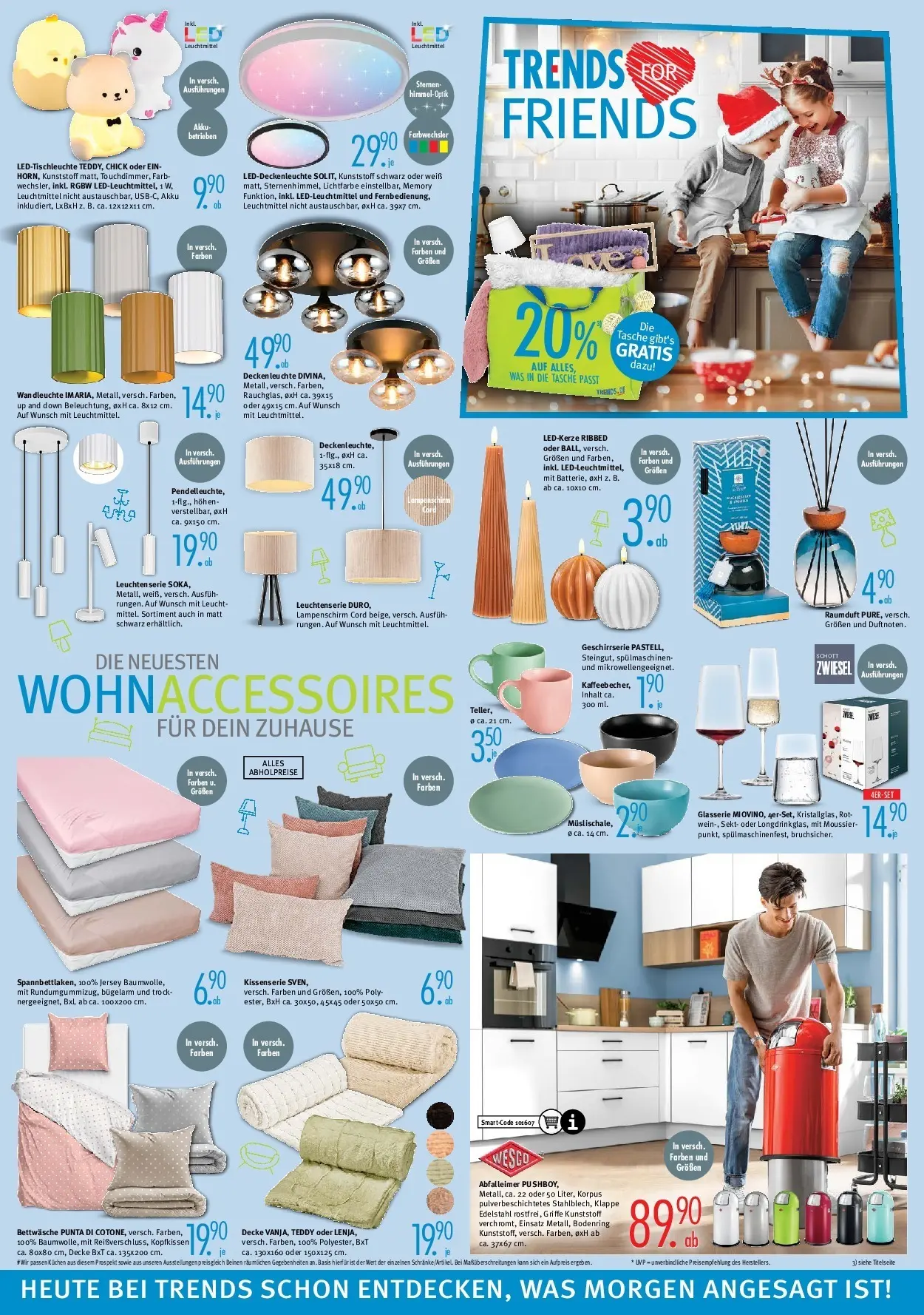 Trends - Ostermann Trends: Neue Möbel wirken Wunder. (ab 07.11.2025) zum Blättern | Seite: 6 | Produkte: Decke, Sekt, Bettwäsche, Wandleuchte