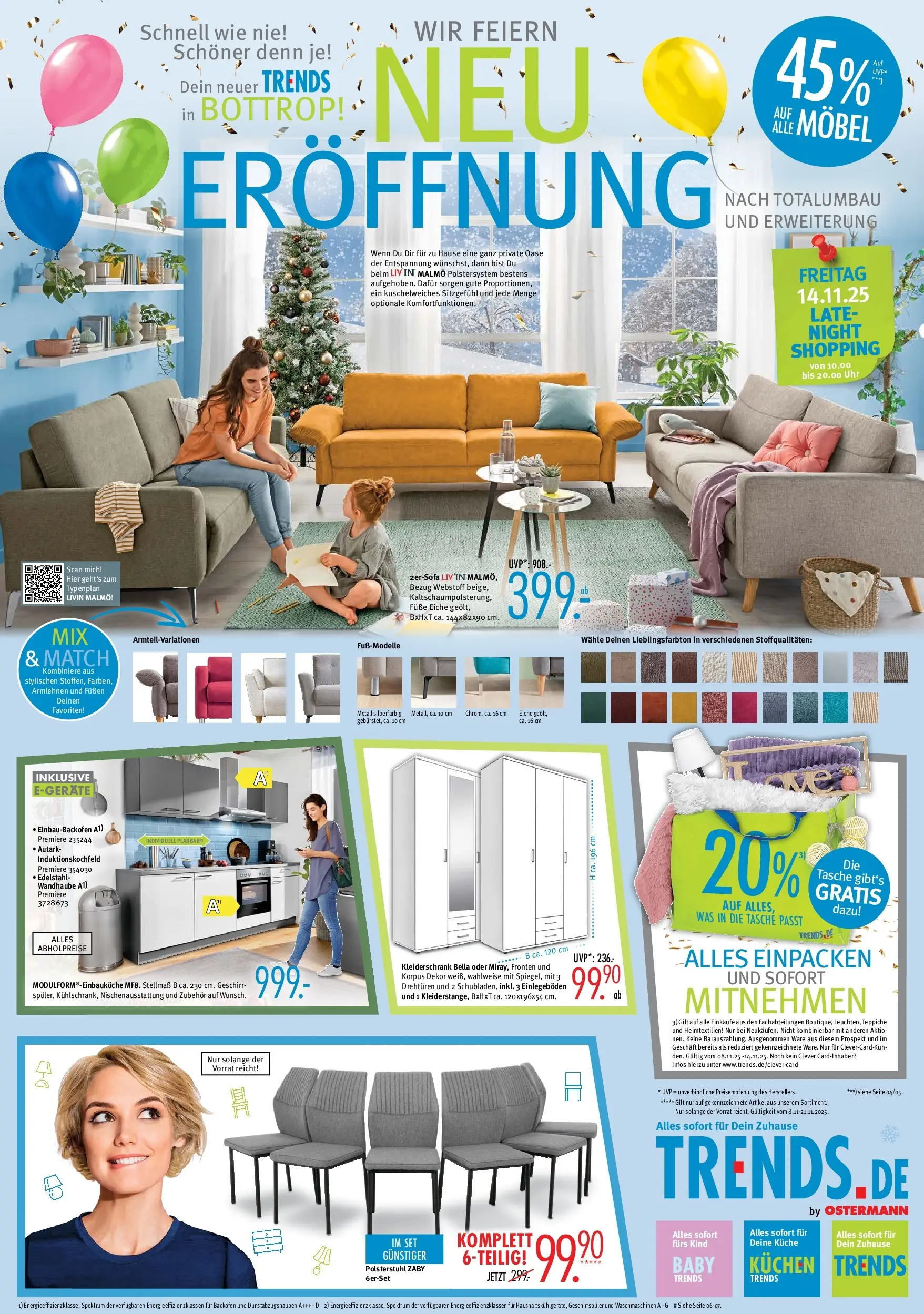 Trends - Ostermann Trends: Neue Möbel wirken Wunder. (ab 07.11.2025) zum Blättern | Seite: 1 | Produkte: Tasche, Geschirrspüler, Backofen, Kuchen