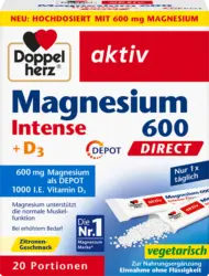 Doppelherz Magnesium Intense 600 + D3 Beutel 20 St