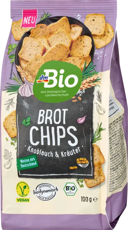 dmBio Brotchips Knoblauch & Kräuter