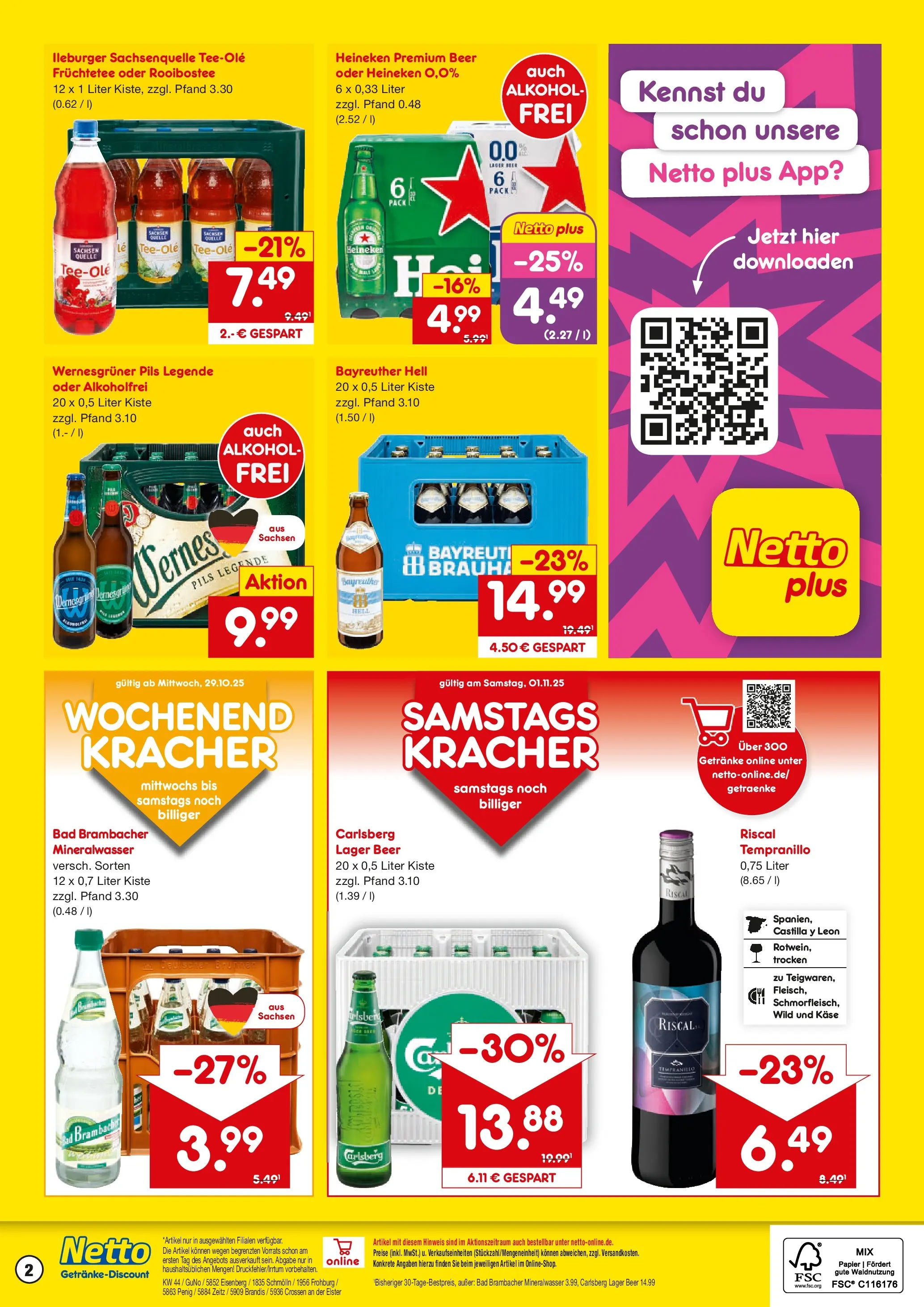 Netto Marken-Discount prospekt Penig	 (ab 27.10.2025) » Angebote | Seite: 2 | Produkte: Carlsberg, Bad, Pils, Heineken