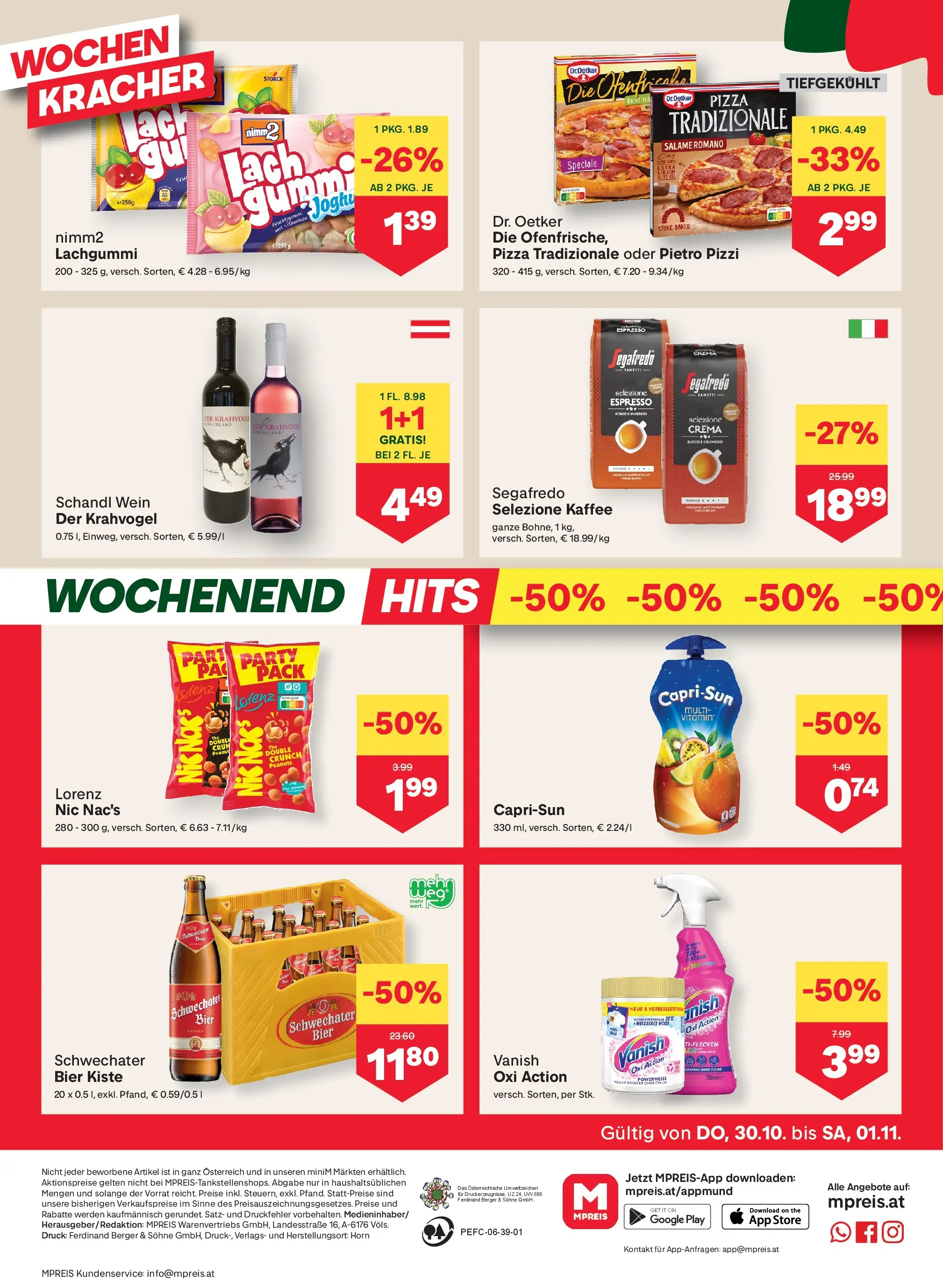 MPREIS Steyr von 29.10.2025 - Aktuelle Angebote | Seite: 16 | Produkte: Kaffee, Pizza, Wein, Bier