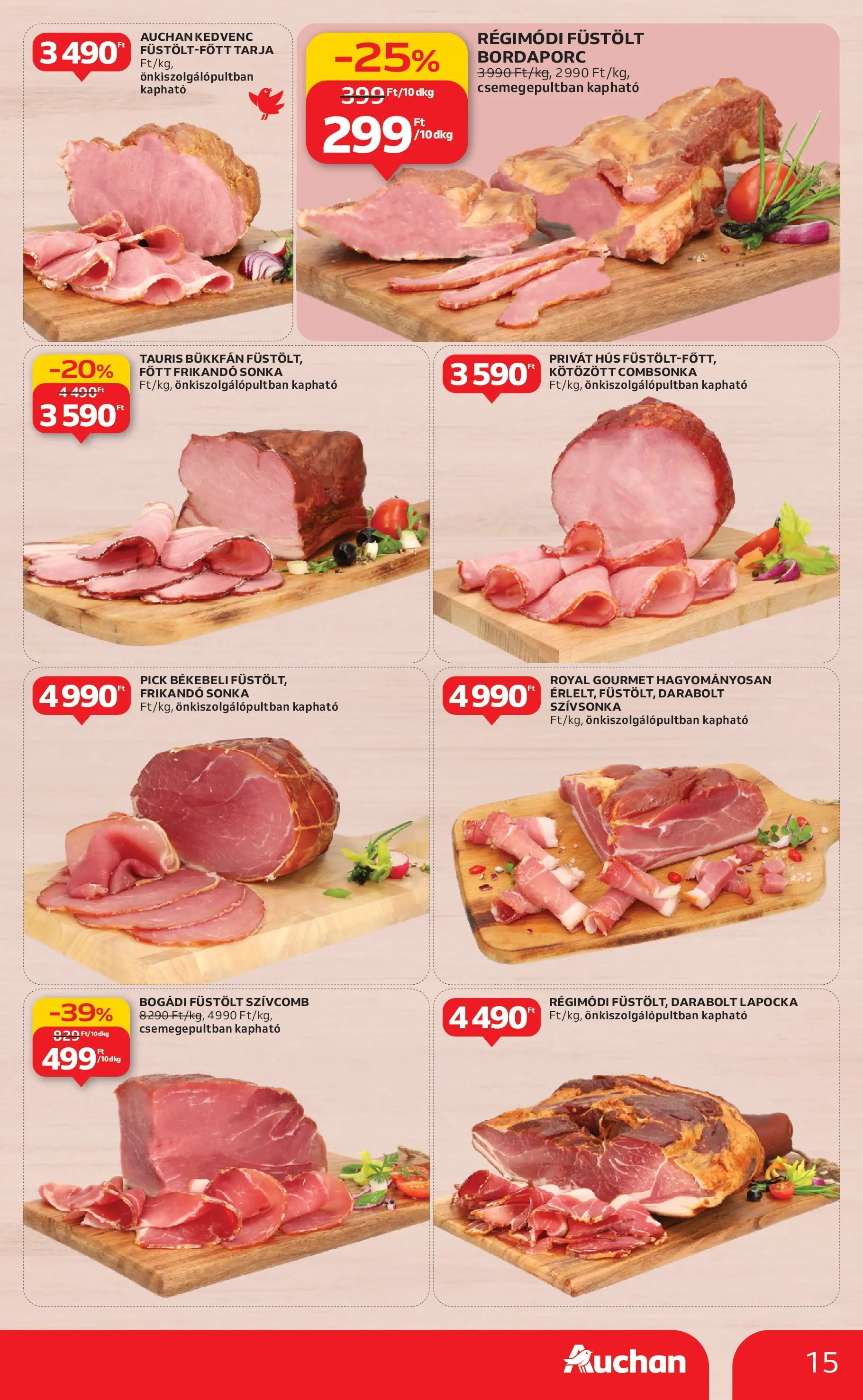 Auchan Akciós újság Miskolc - 2025.10.24. -tól/töl > akció, lapozható szórólap 🛍️ | Oldal: 15 | Termékek: Pick, Tarja, Sonka, Combsonka