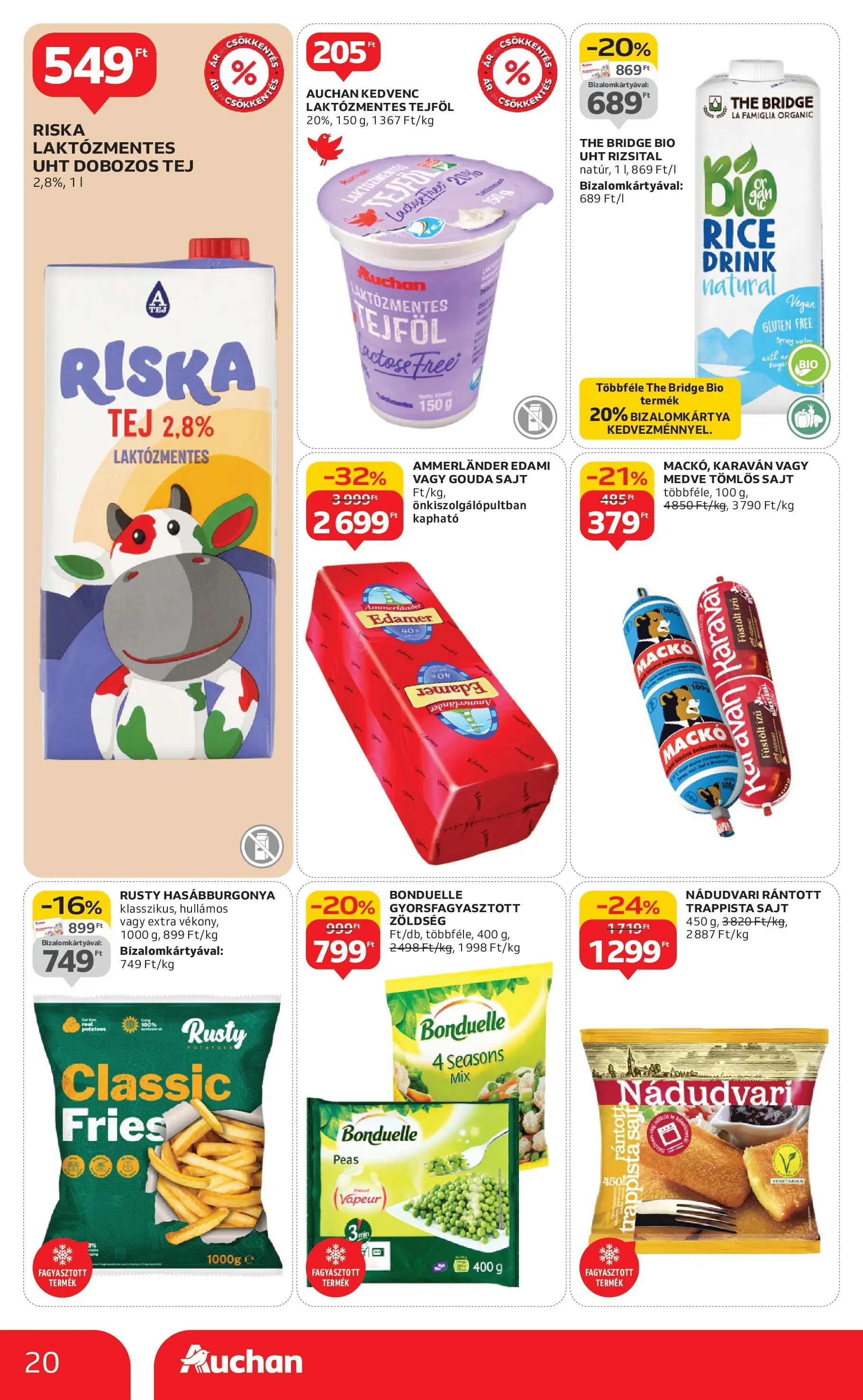Auchan Akciós újság Miskolc - 2025.10.24. -tól/töl > akció, lapozható szórólap 🛍️ | Oldal: 20 | Termékek: Gouda, Sajt, Zöldség, Tejföl