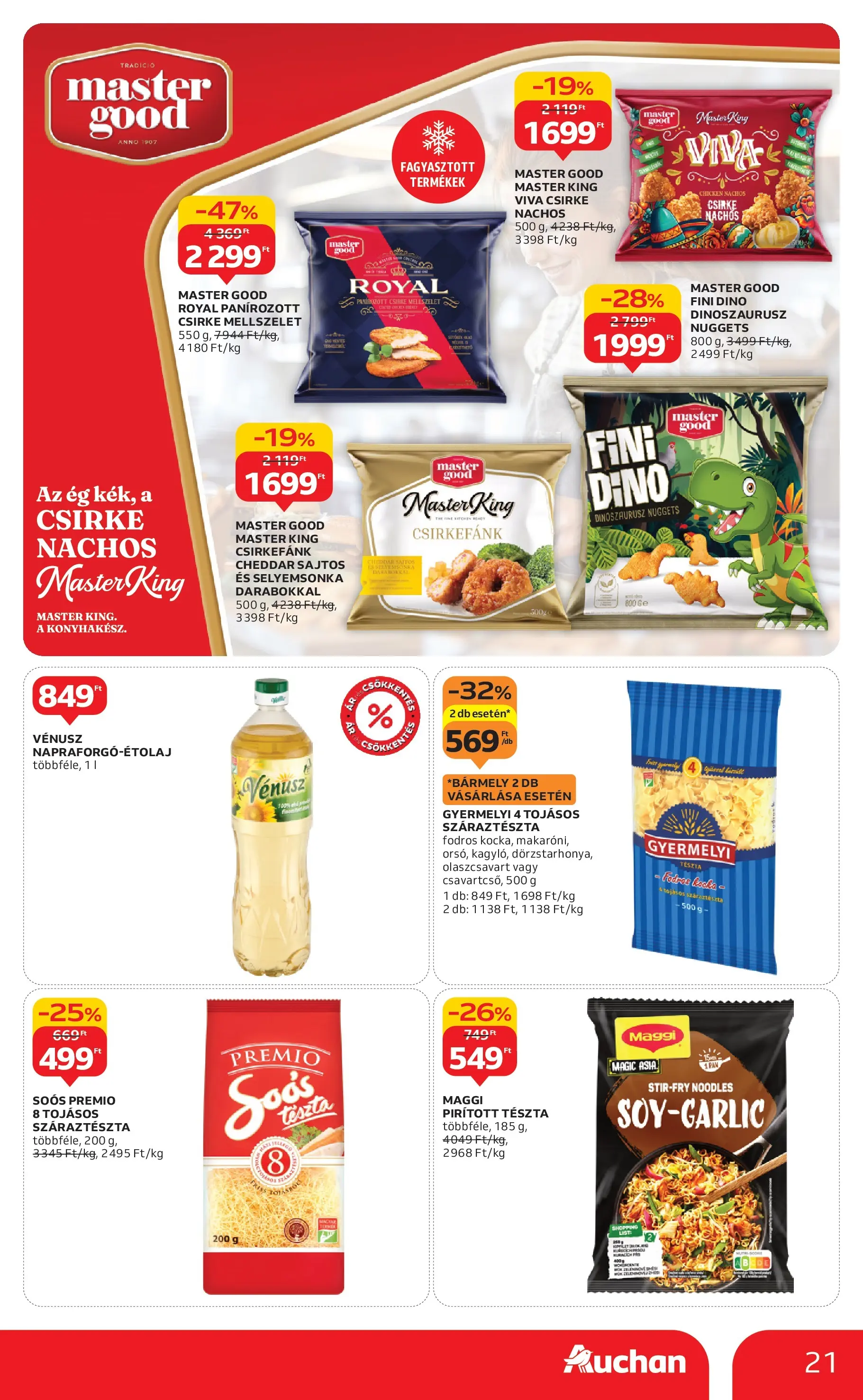 Auchan Akciós újság Miskolc - 2025.10.24. -tól/töl > akció, lapozható szórólap 🛍️ | Oldal: 21 | Termékek: Maggi, Tészta, Cheddar, Száraztészta