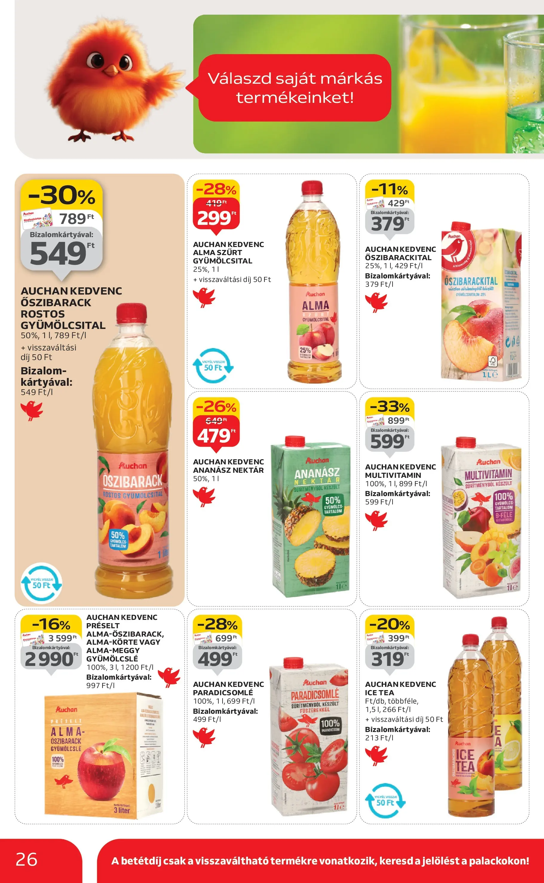 Auchan Akciós újság Miskolc - 2025.10.24. -tól/töl > akció, lapozható szórólap 🛍️ | Oldal: 26 | Termékek: Ice tea, Alma, Tea, Multivitamin
