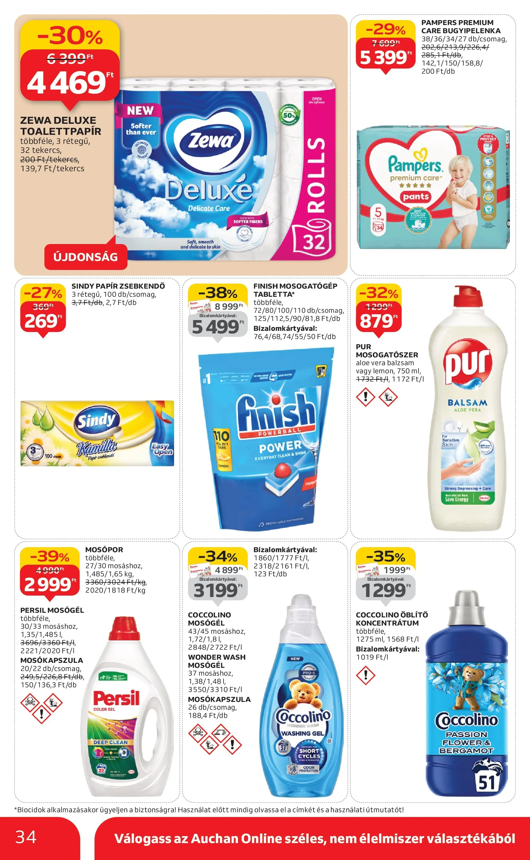 Auchan Akciós újság Miskolc - 2025.10.24. -tól/töl > akció, lapozható szórólap 🛍️ | Oldal: 34 | Termékek: Mosogatógép, Mosókapszula, Mosópor, Mosogatószer