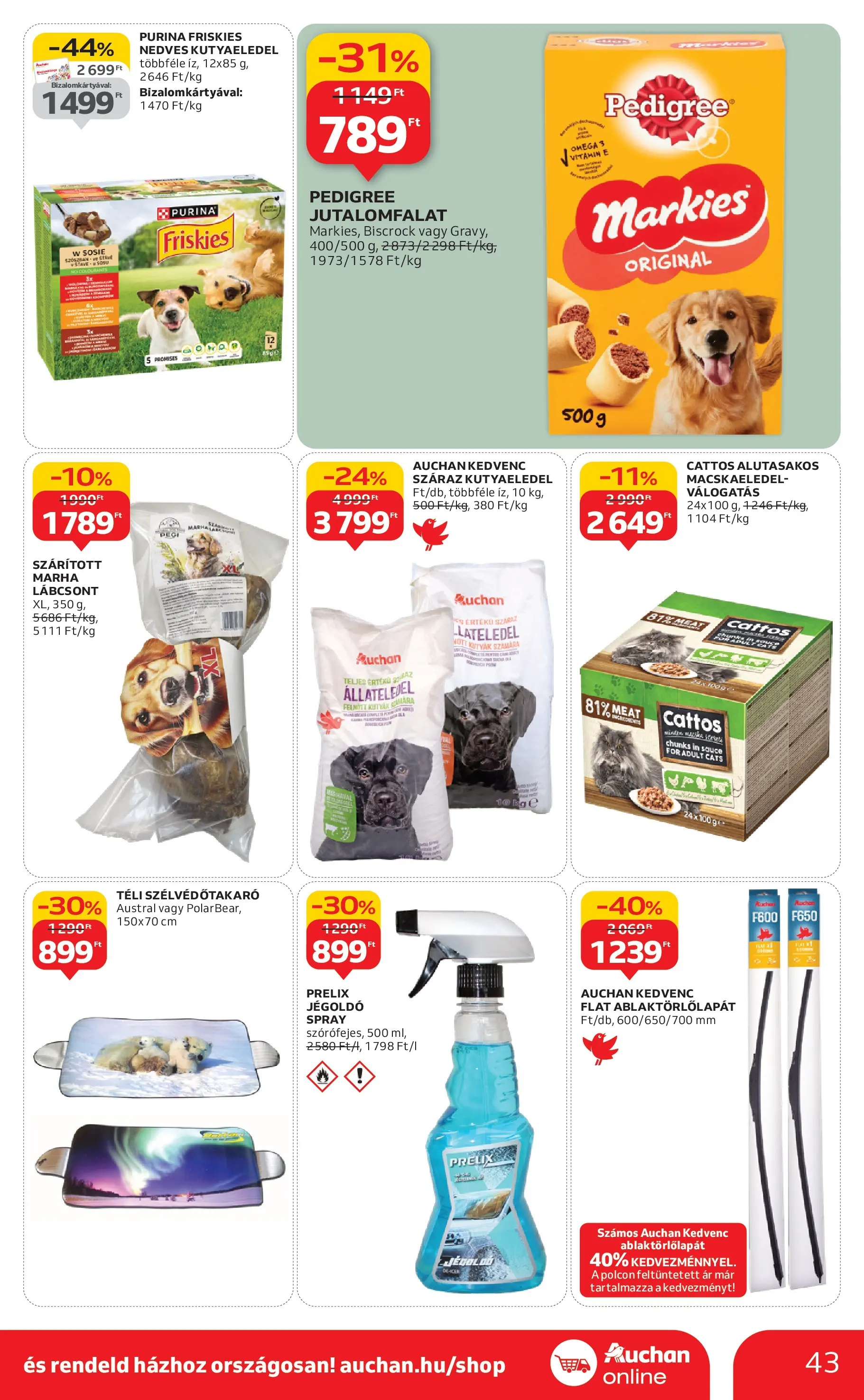 Auchan Akciós újság Miskolc - 2025.10.24. -tól/töl > akció, lapozható szórólap 🛍️ | Oldal: 43 | Termékek: Omega 3, Macskaeledel, Kutyaeledel