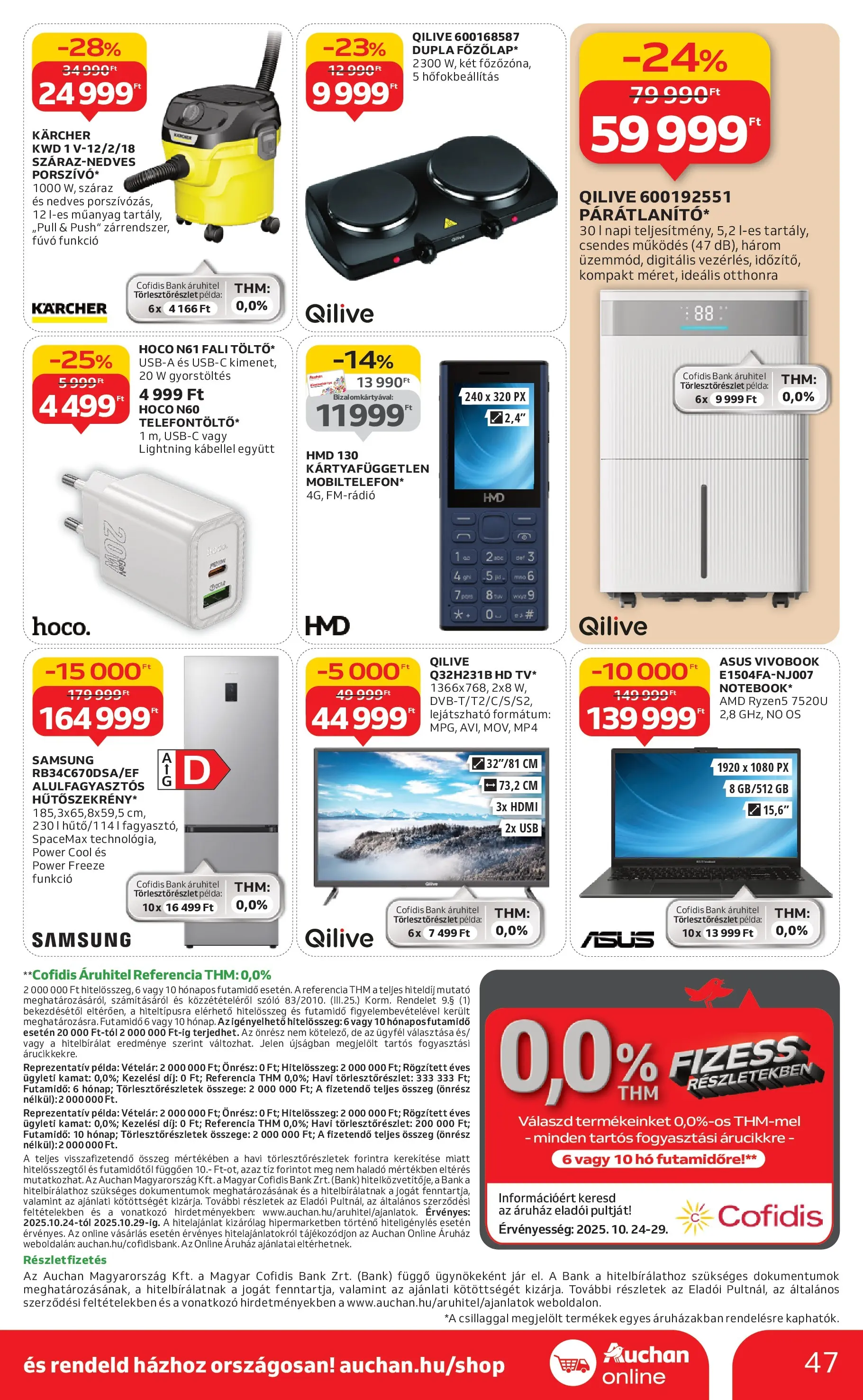 Auchan Akciós újság Miskolc - 2025.10.24. -tól/töl > akció, lapozható szórólap 🛍️ | Oldal: 47 | Termékek: Szőlő, MP4, USB, Samsung