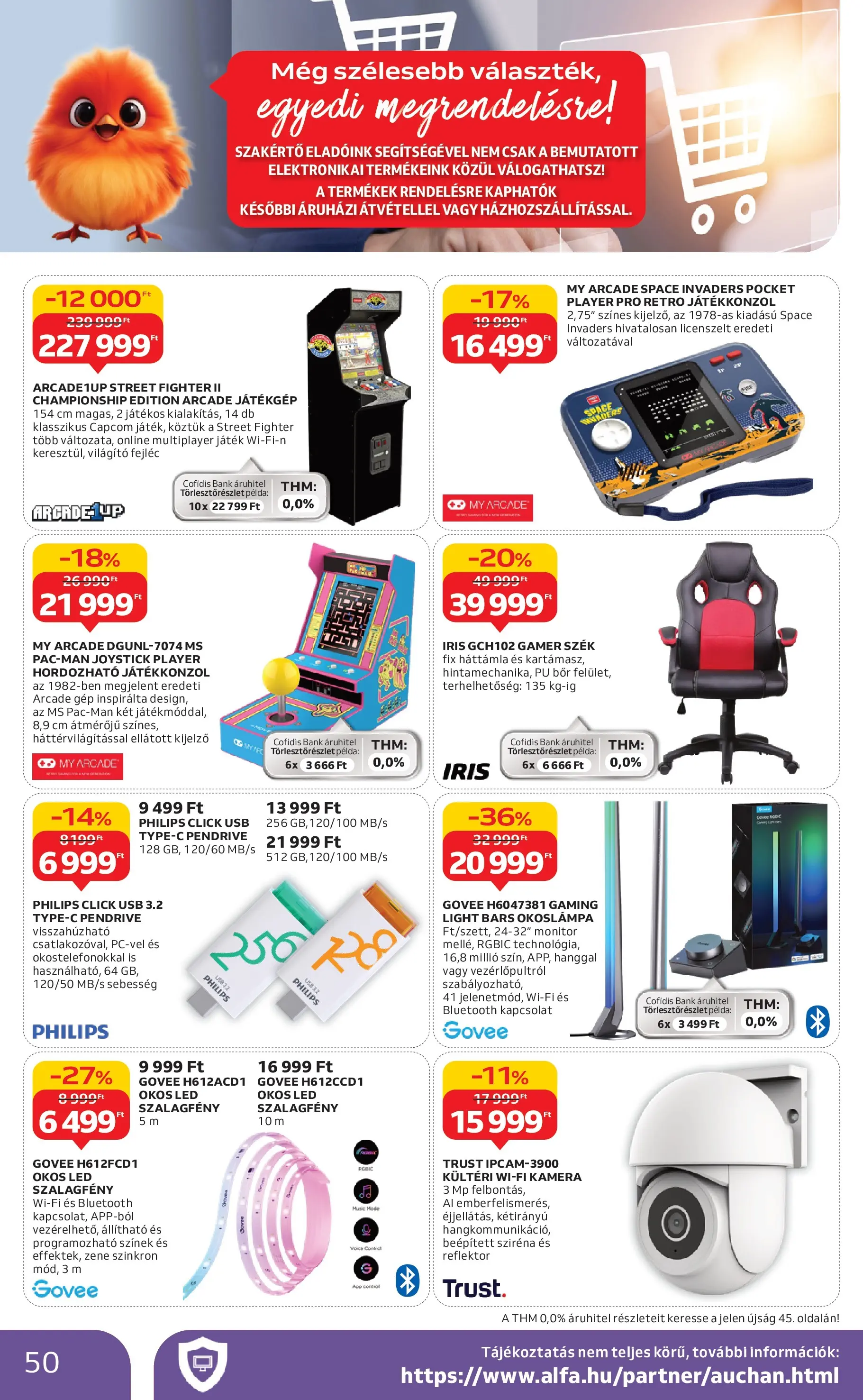 Auchan Akciós újság Miskolc - 2025.10.24. -tól/töl > akció, lapozható szórólap 🛍️ | Oldal: 50 | Termékek: Reflektor, Gamer szék, Kamera, USB