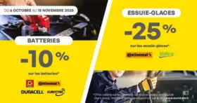 Promotion : Batterie et Essuie-glaces