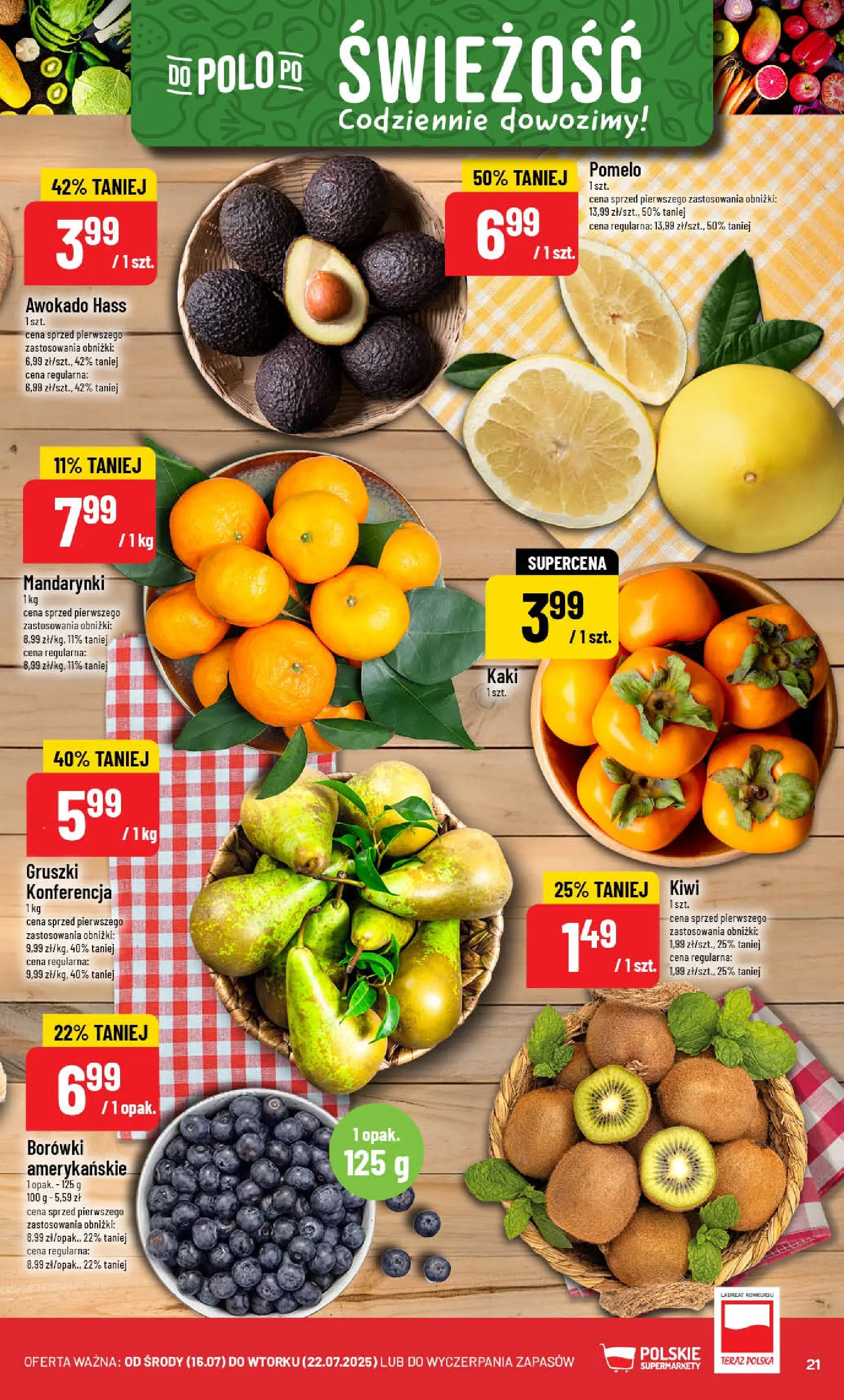 POLOmarket gazetka od jutra (22.10.2025) - Nowa PDF | Strona: 21 | Produkty: Kaki, Pomelo, Kiwi, Awokado