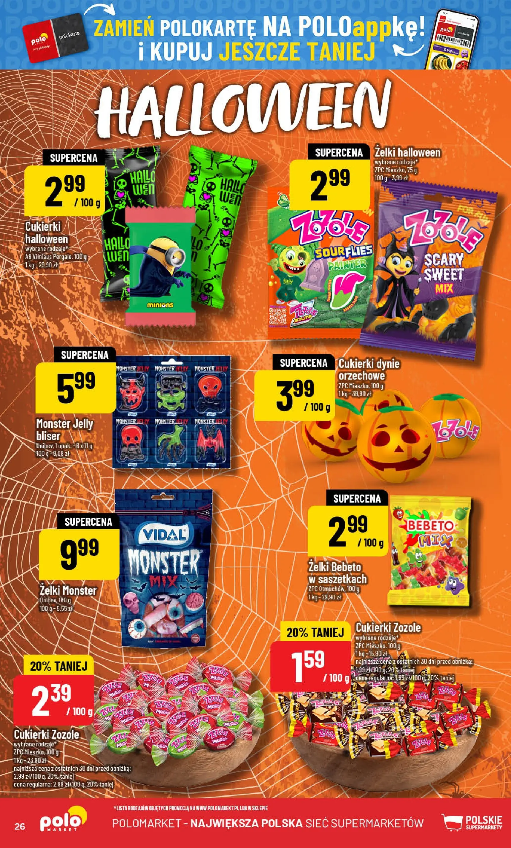 POLOmarket gazetka od jutra (22.10.2025) - Nowa PDF | Strona: 26 | Produkty: Cukierki zozole, Żelki, Cukierki