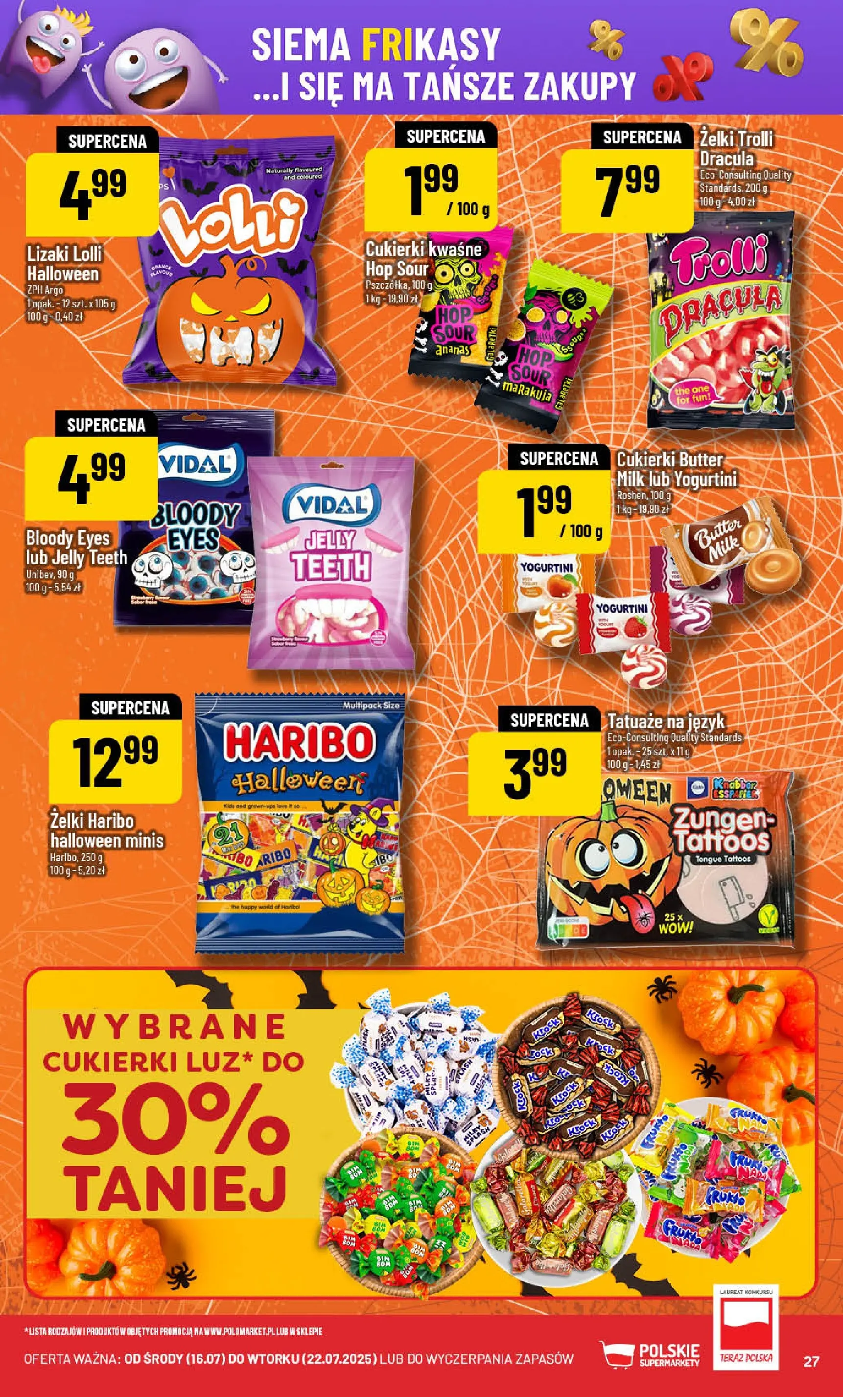 POLOmarket gazetka od jutra (22.10.2025) - Nowa PDF | Strona: 27 | Produkty: Żelki haribo, Żelki, Ananas, Cukierki