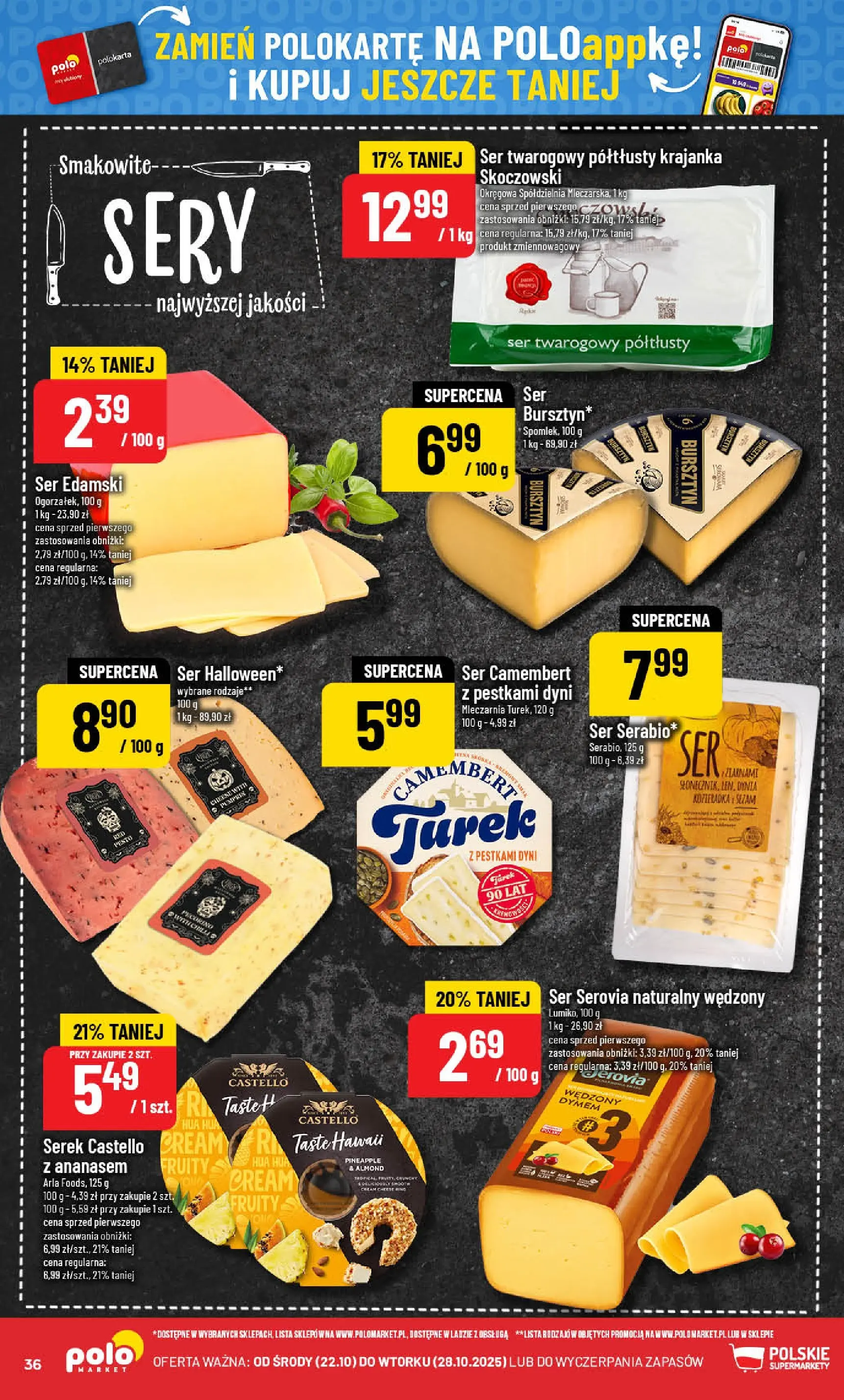 POLOmarket gazetka od jutra (22.10.2025) - Nowa PDF | Strona: 36 | Produkty: Dynia, Ser camembert, Pesto, Sery