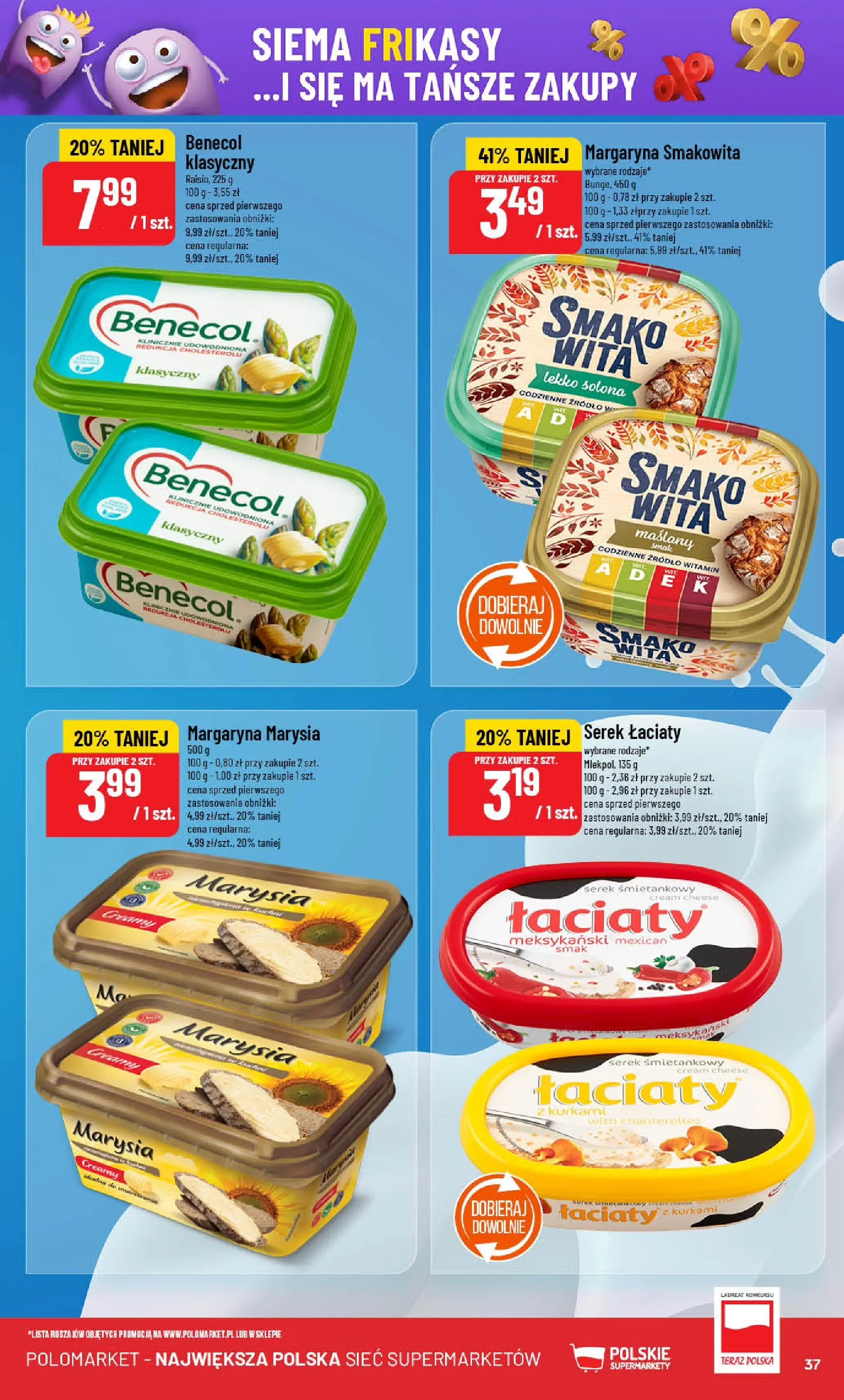 POLOmarket gazetka od jutra (22.10.2025) - Nowa PDF | Strona: 37 | Produkty: Cream cheese, Serek, Margaryna
