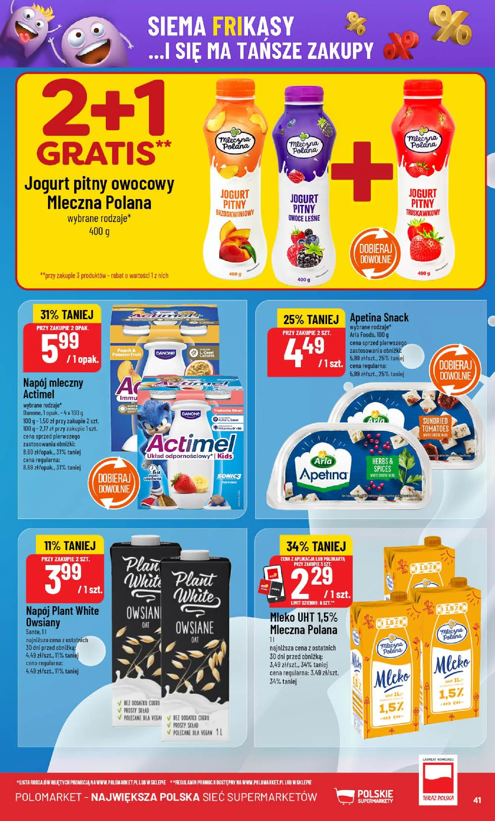 POLOmarket gazetka od jutra (22.10.2025) - Nowa PDF | Strona: 41 | Produkty: Lodówka, Jogurt pitny, Jogurt, Owoce