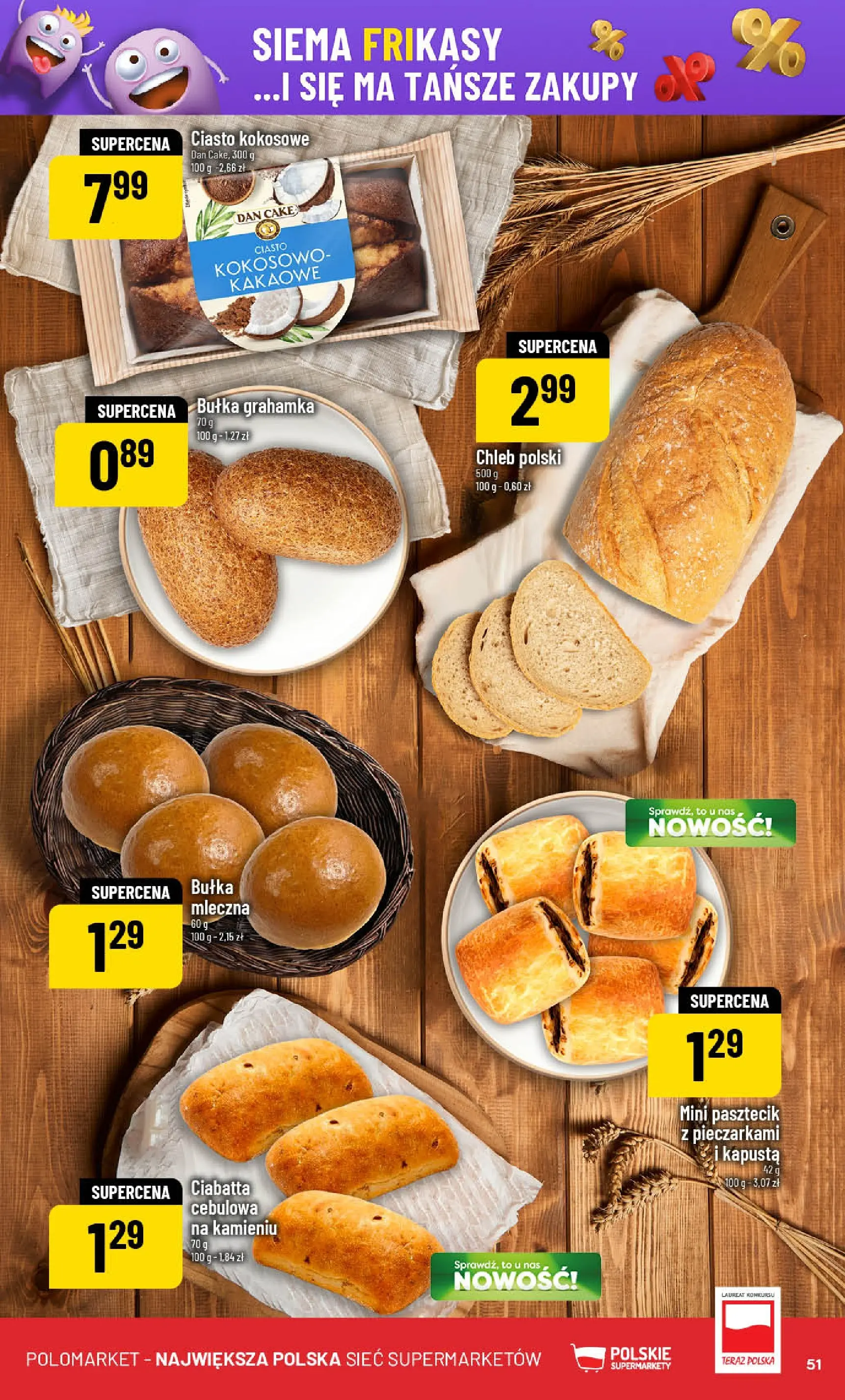 POLOmarket gazetka od jutra (22.10.2025) - Nowa PDF | Strona: 51 | Produkty: Kapusta, Bułka, Chleb, Ciabatta