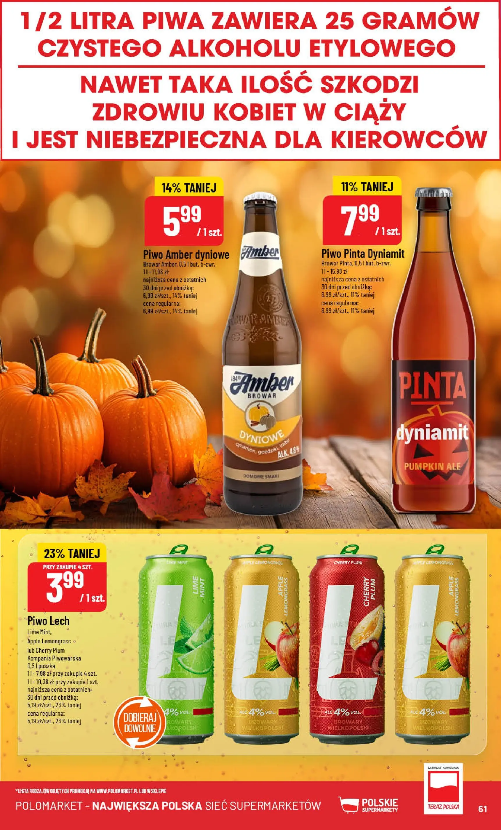 POLOmarket gazetka od jutra (22.10.2025) - Nowa PDF | Strona: 61 | Produkty: Piwo