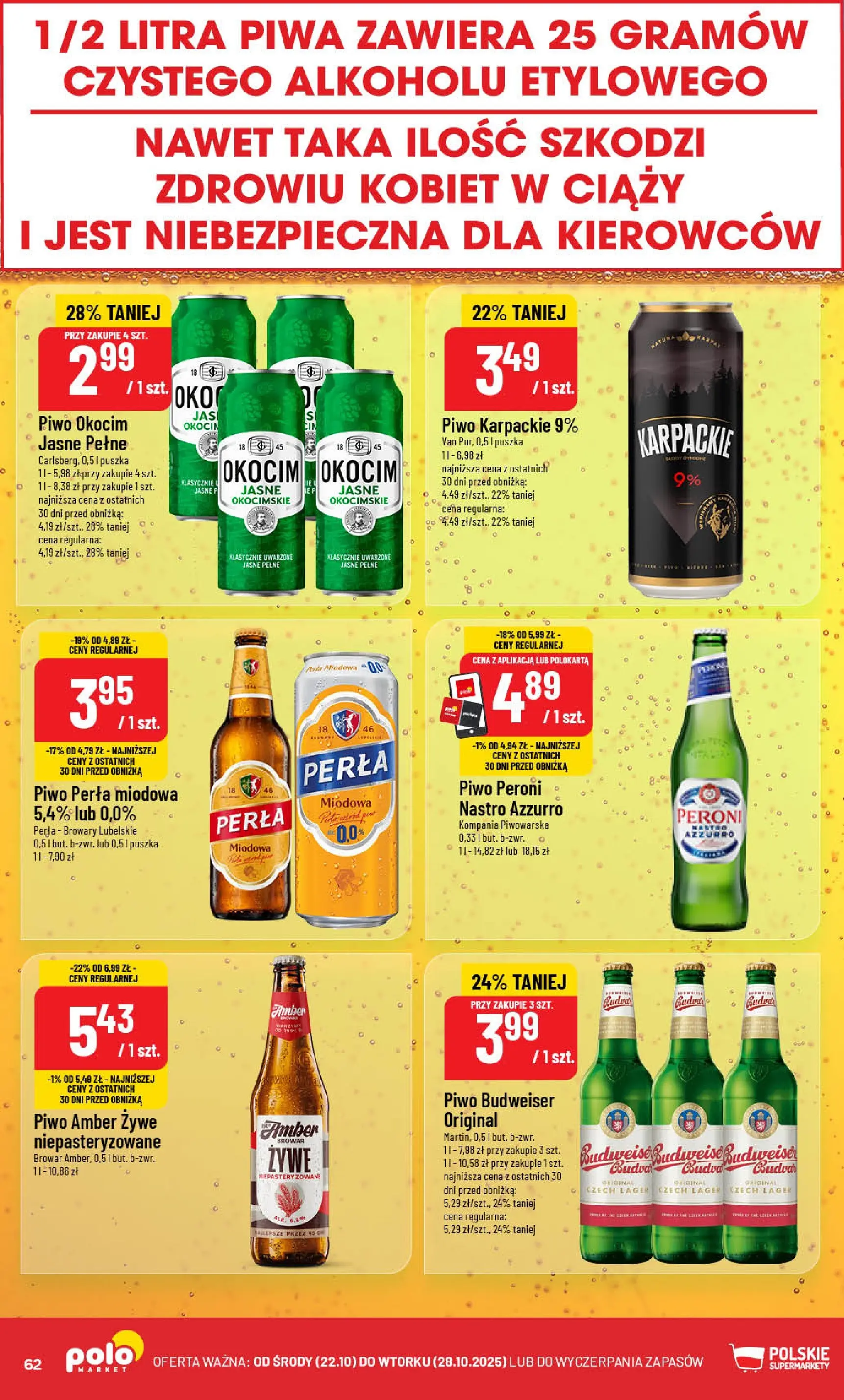 POLOmarket gazetka od jutra (22.10.2025) - Nowa PDF | Strona: 62 | Produkty: Piwo perła, Piwo