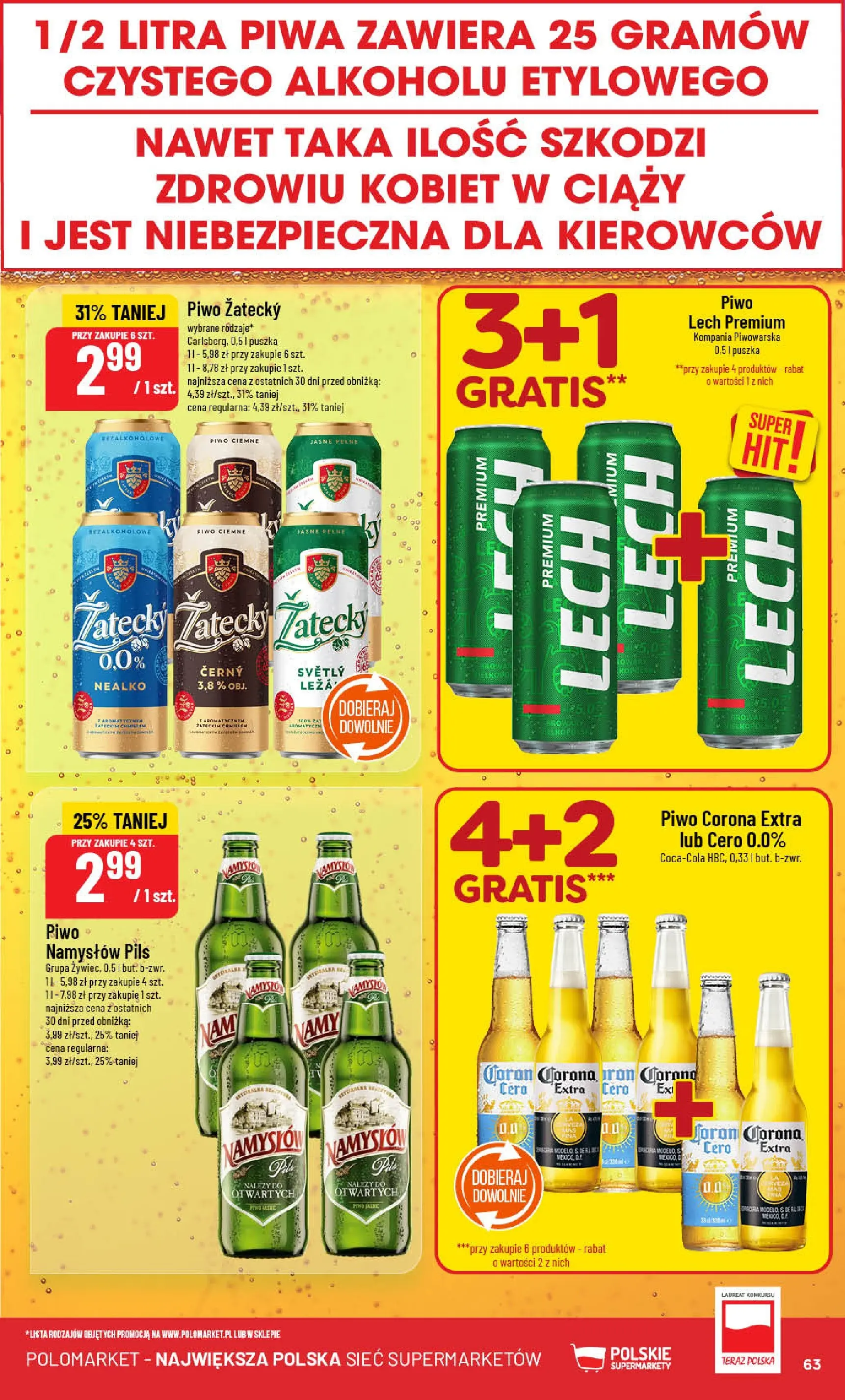 POLOmarket gazetka od jutra (22.10.2025) - Nowa PDF | Strona: 63 | Produkty: Piwo, Piwo Namysłów