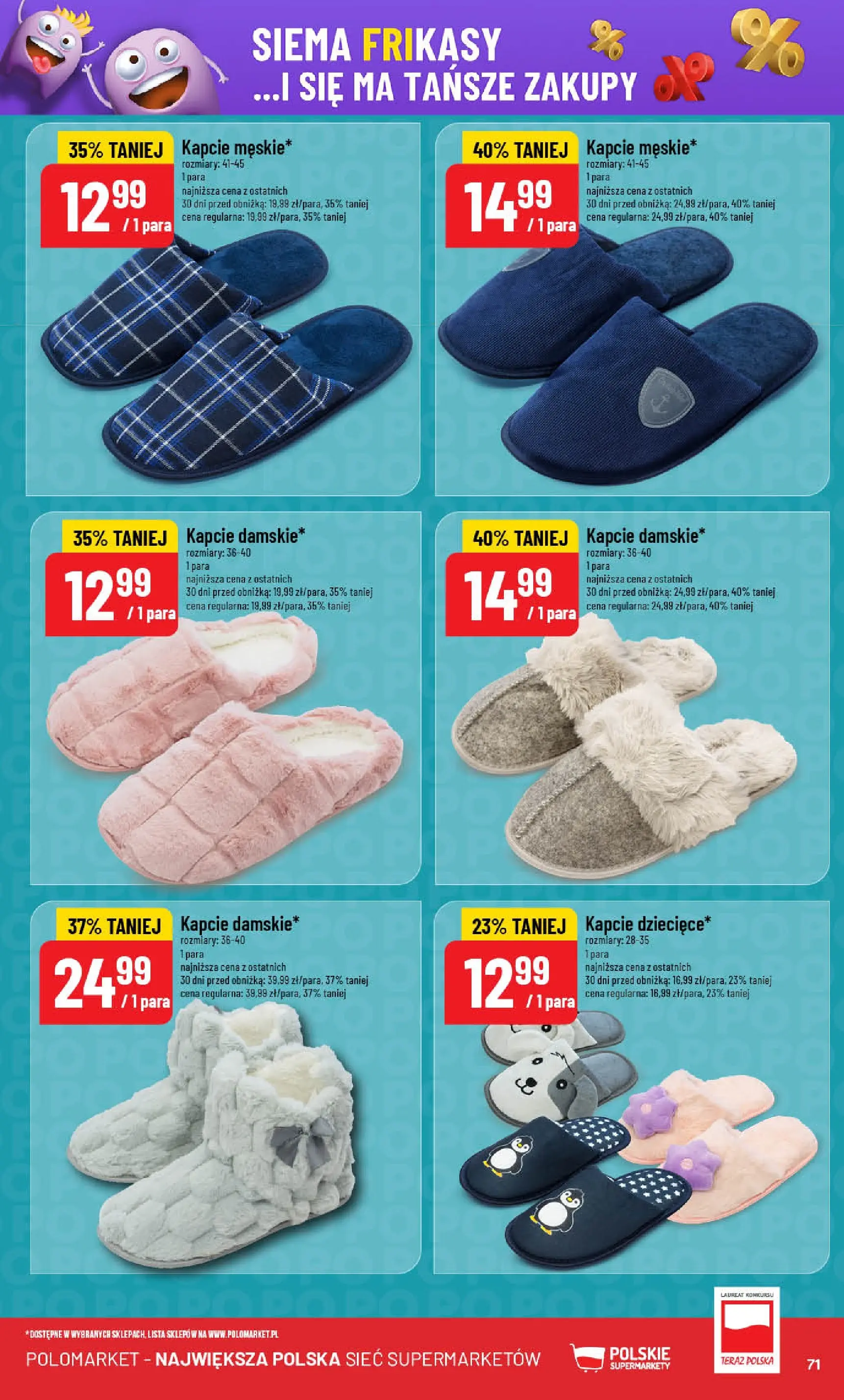 POLOmarket gazetka od jutra (22.10.2025) - Nowa PDF | Strona: 71 | Produkty: Kapcie