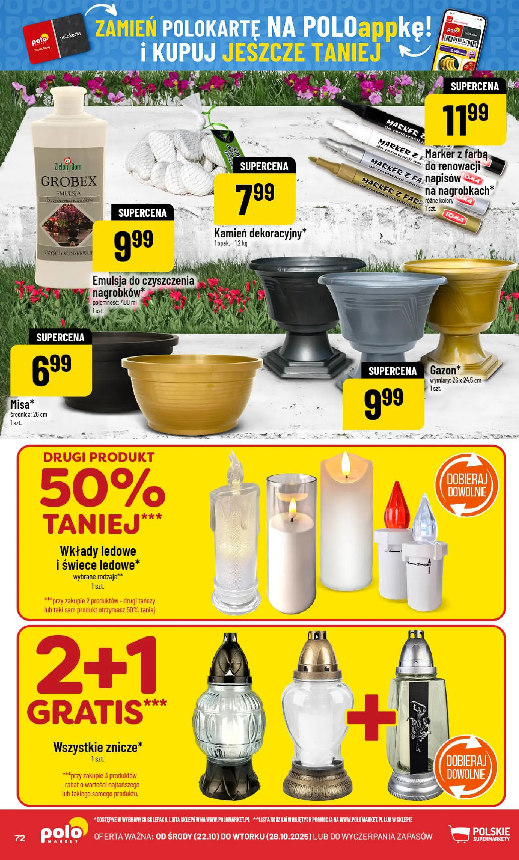 POLOmarket gazetka od jutra (22.10.2025) - Nowa PDF | Strona: 72 | Produkty: Świece