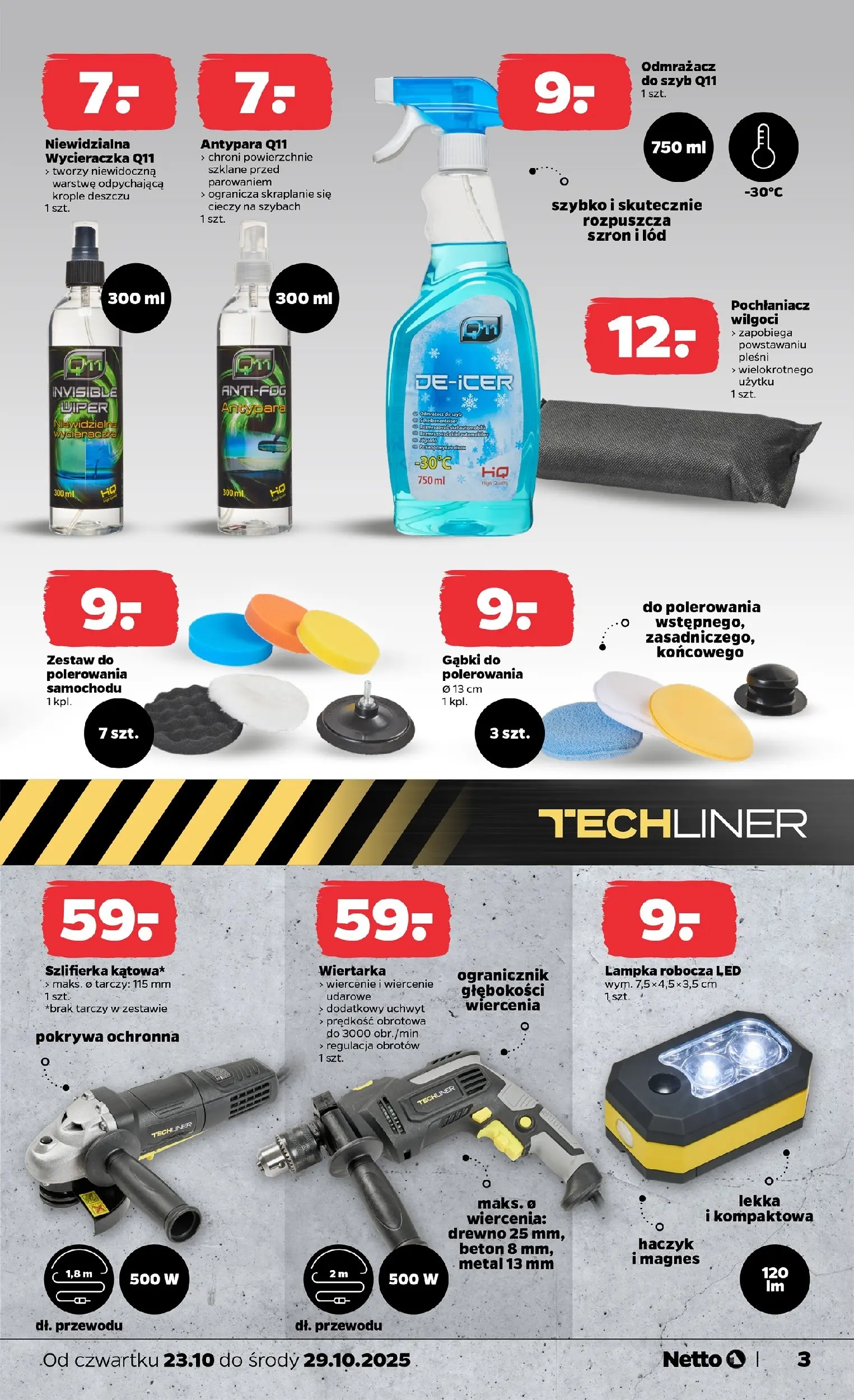 Netto gazetka - Non Food od 23.10.2025 - Aktualne promocje | Strona: 3 | Produkty: Wycieraczka, Szlifierka