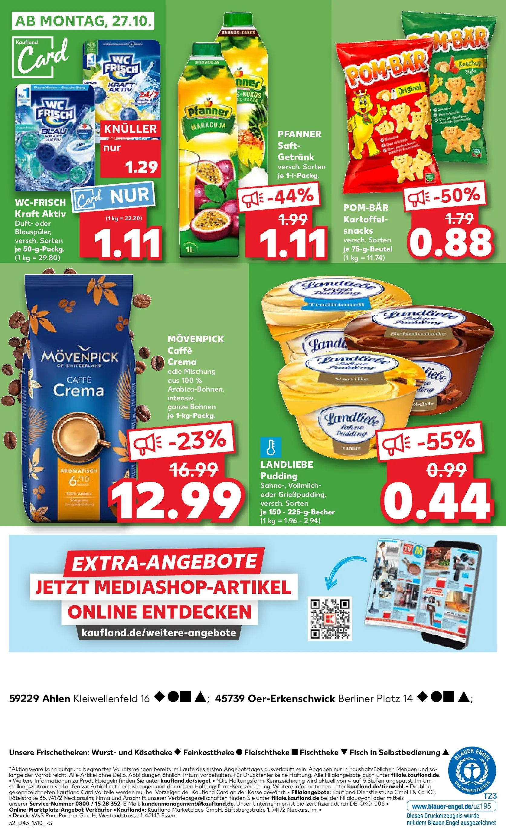 Prospekt Kaufland ab 22.10.2025 » Angebote Online zum Blättern | Seite: 52 | Produkte: Berliner, POM-BÄR, Wurst, Saft